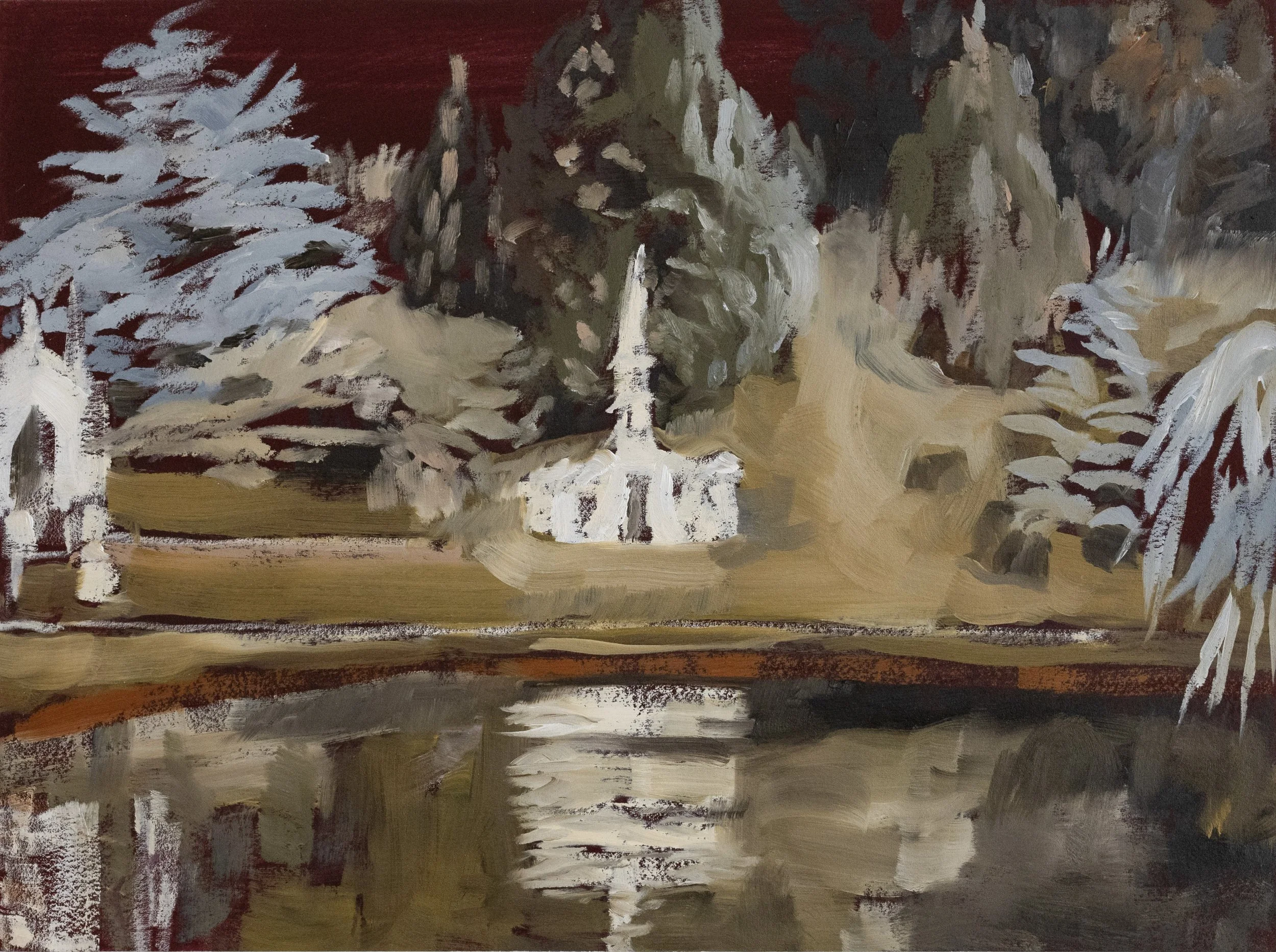  Blue Spruce Near Bilbo's Tomb 1    
Oil on Paper on Panel  
9" x 12", 2023