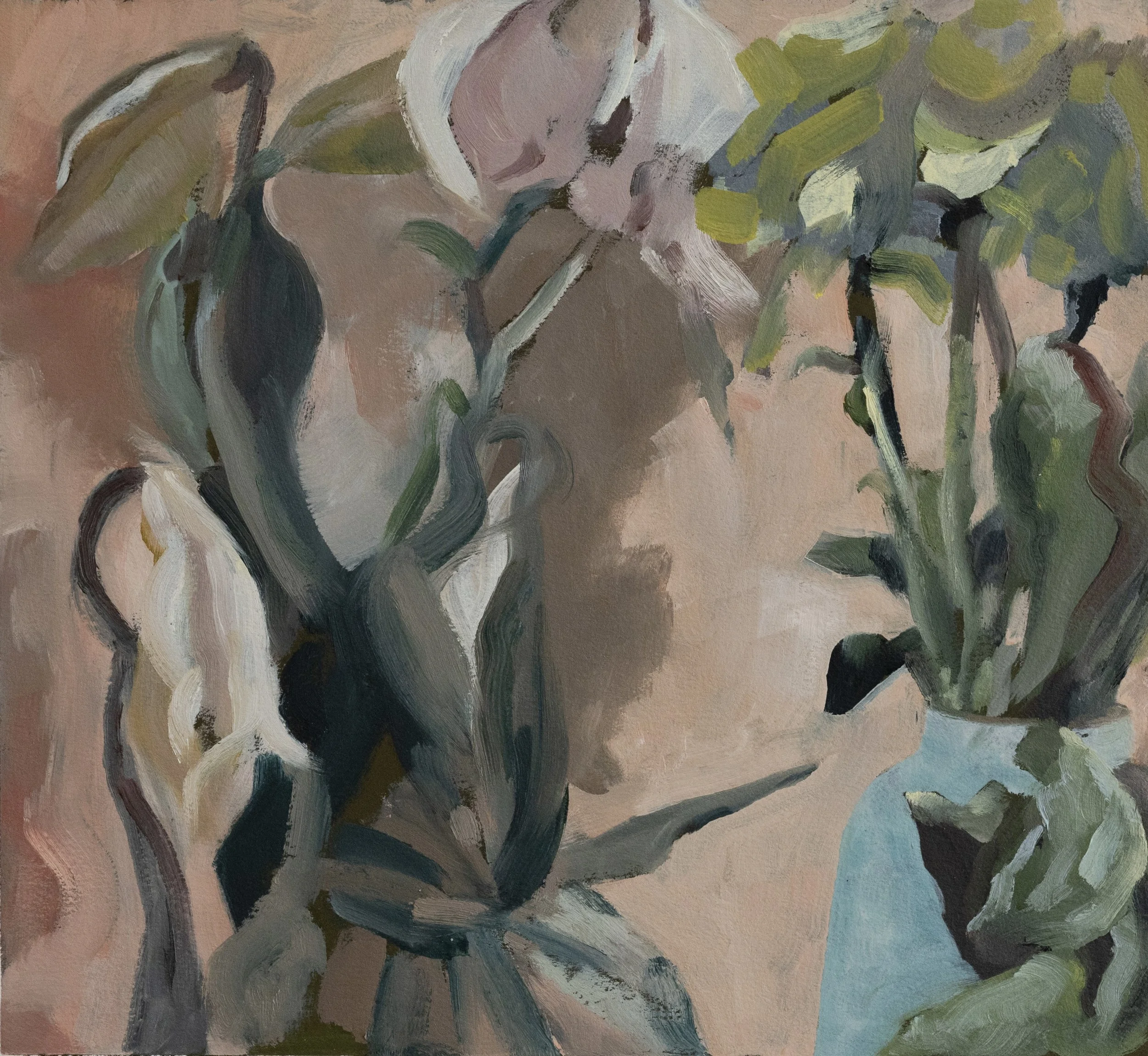   Lee's Vase     
 Oil on Paper on Wood   9.5 " x 13", 2023