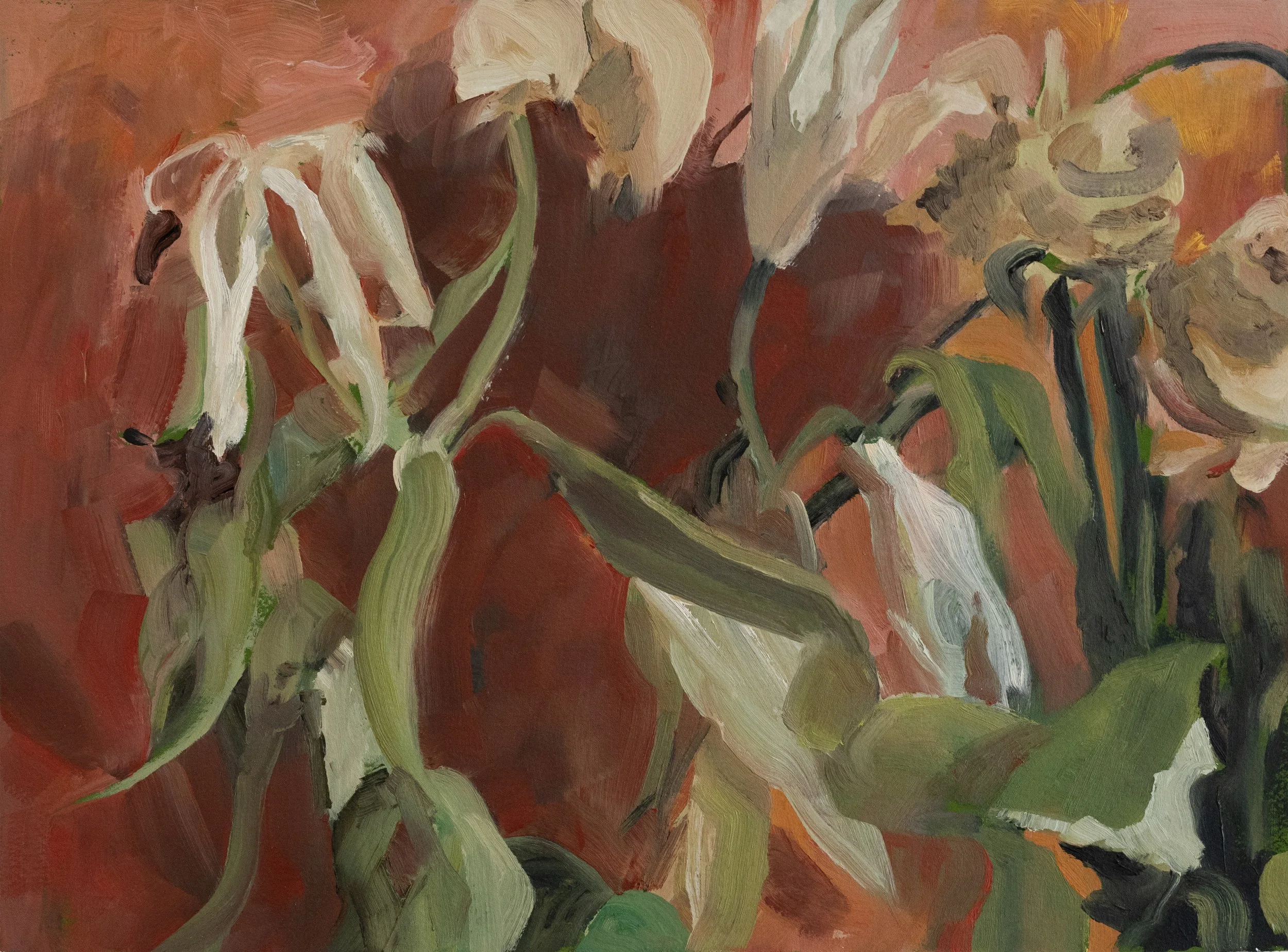   Wilt     
 Oil on Paper on Wood   10.5 " x 14", 2023