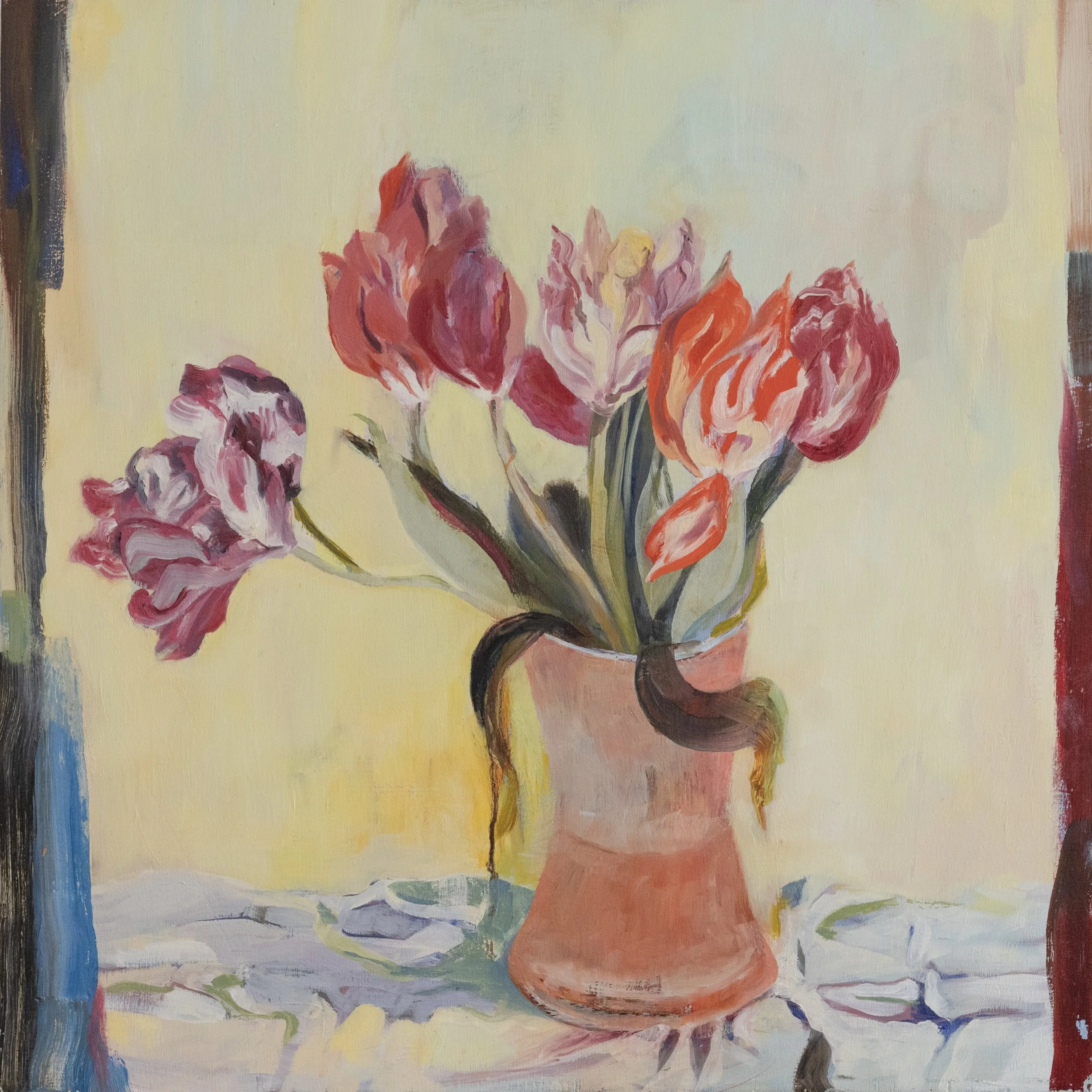   Jody's Vase     
 Oil on Paper on Wood   20" x 20", 2023