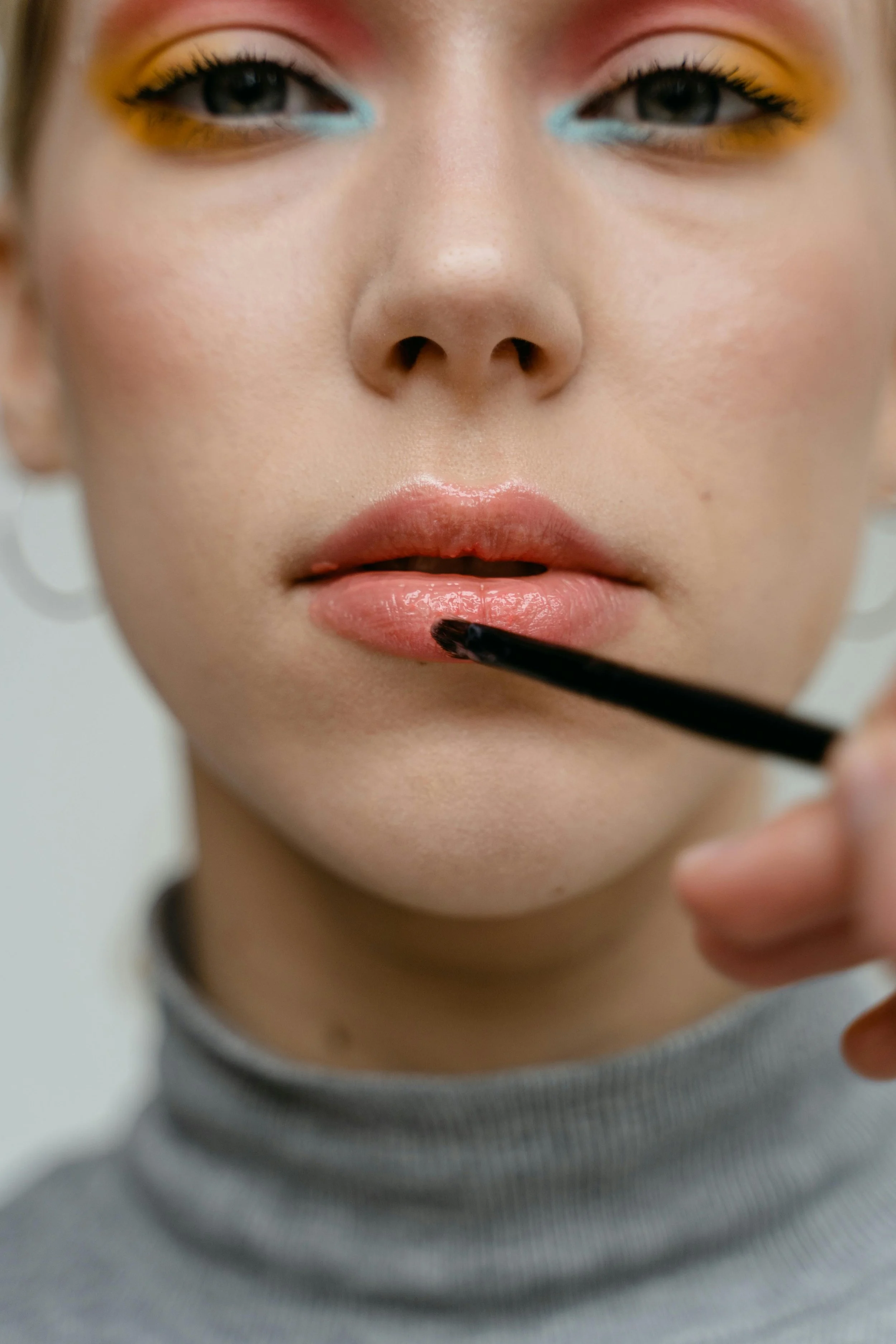Model with bright colorful eyeshadow