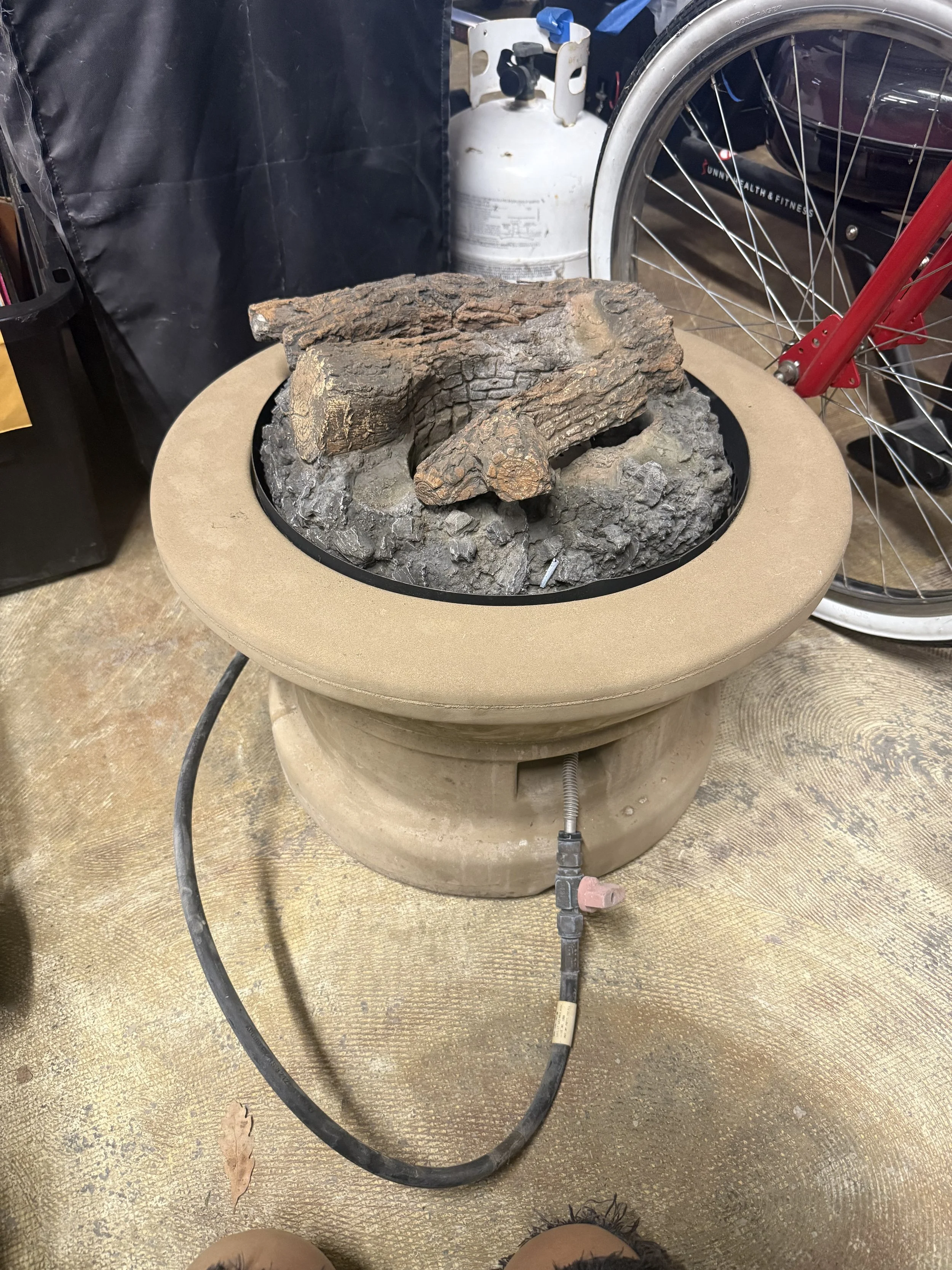Outdoor Propane Fire Pit with the Concrete Base: $40
