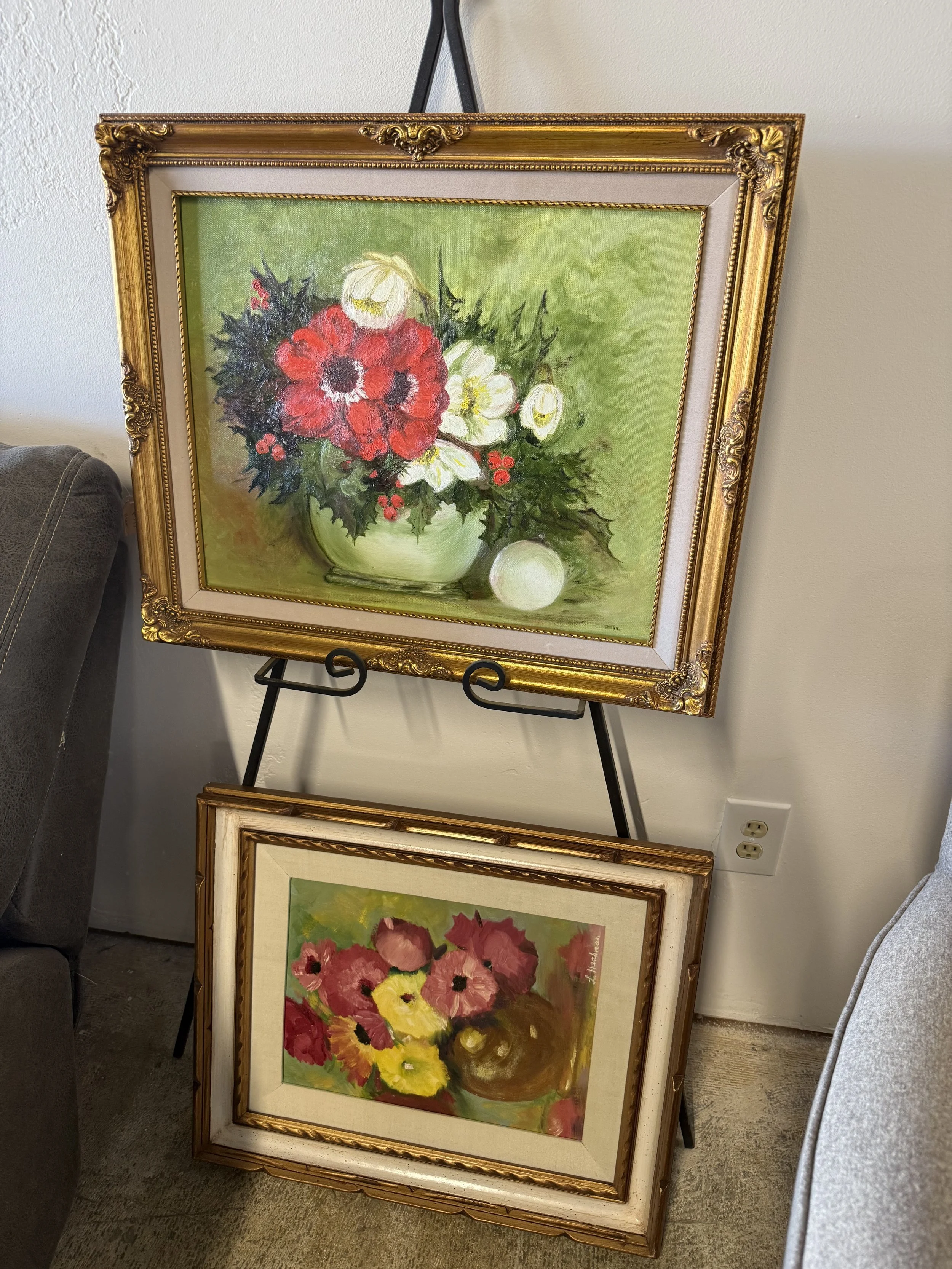 Rose Floral Original Paintings, framed: $29 each