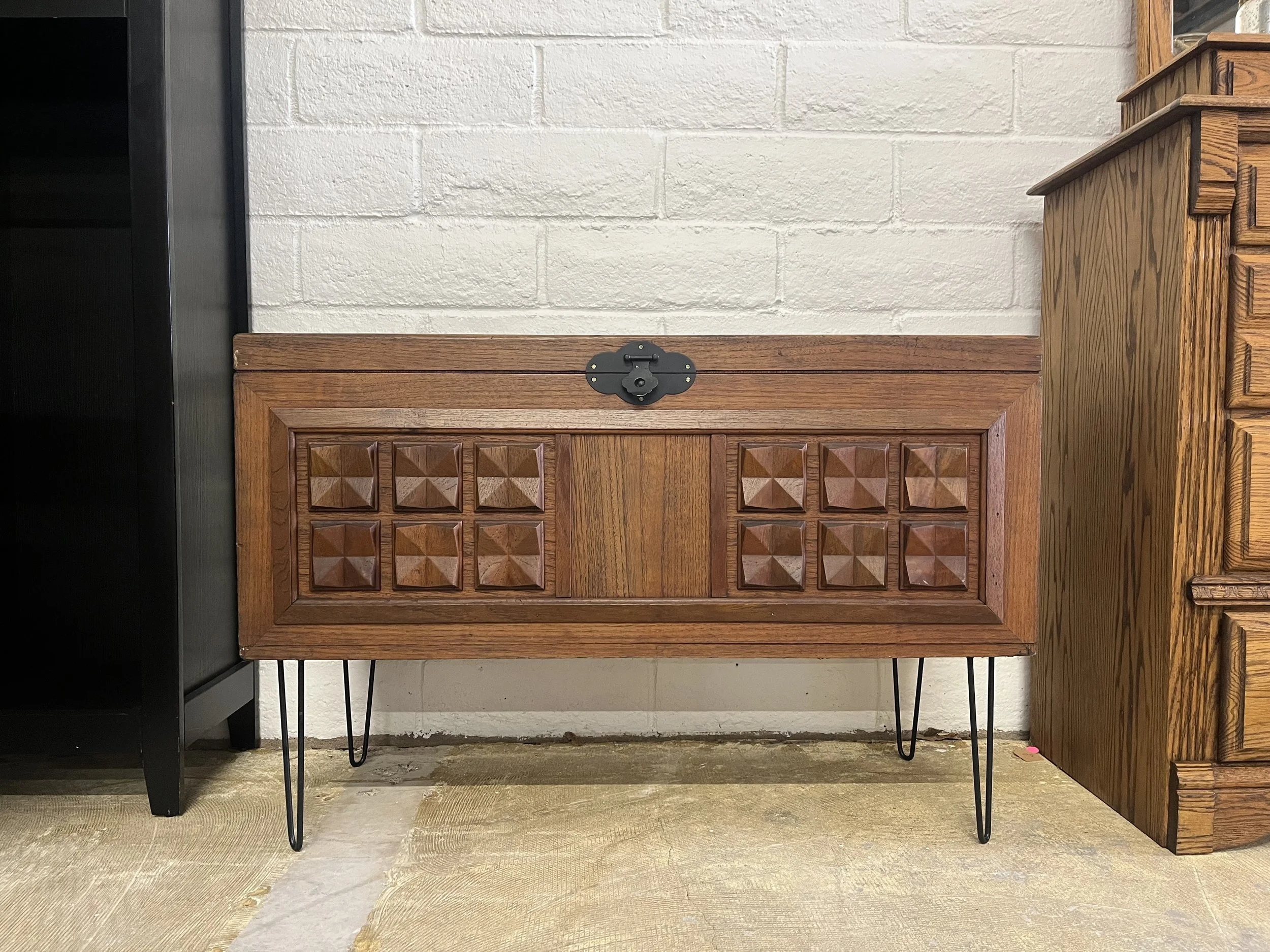 Vintage MCM Cedar Chest with Hairpin Legs: $219