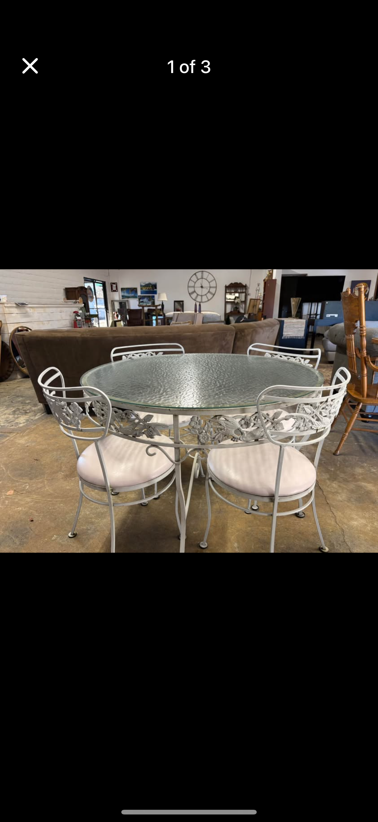 Vintage Wrought Iron Outdoor Table: $175