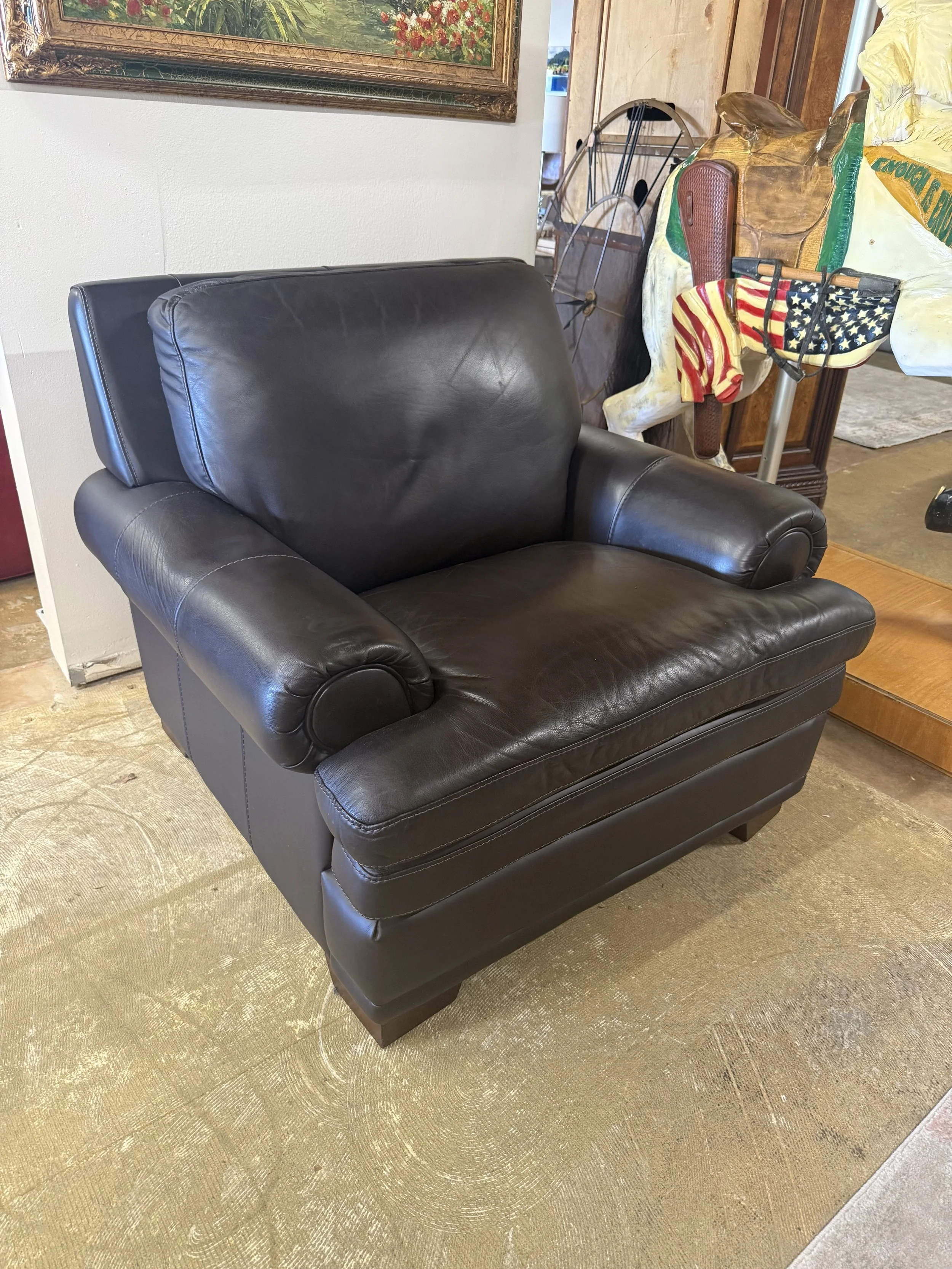 Thomasville Furniture Leather Armchair: $225