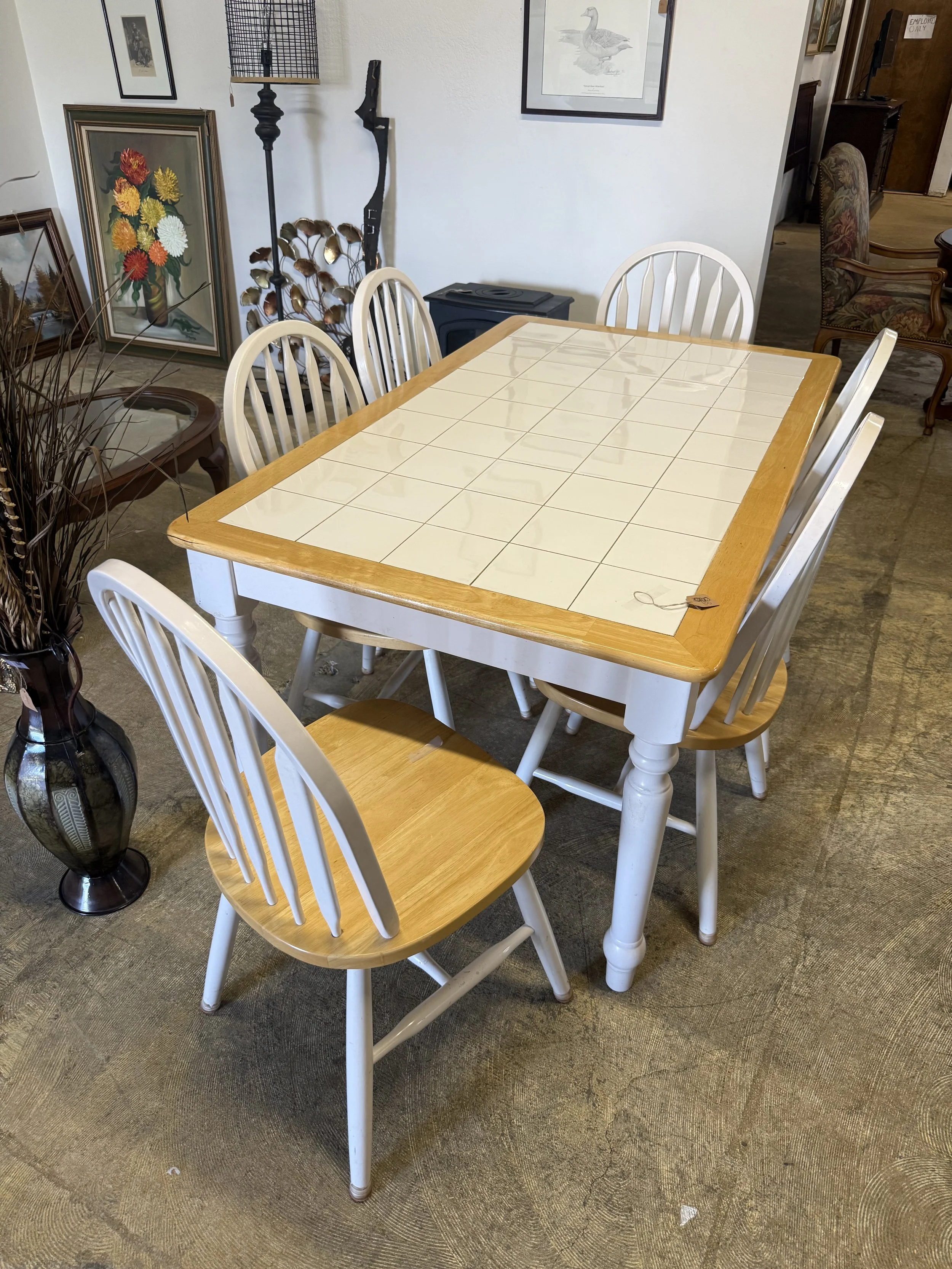 Rectangular Dining Table with 6 Chairs: $150
