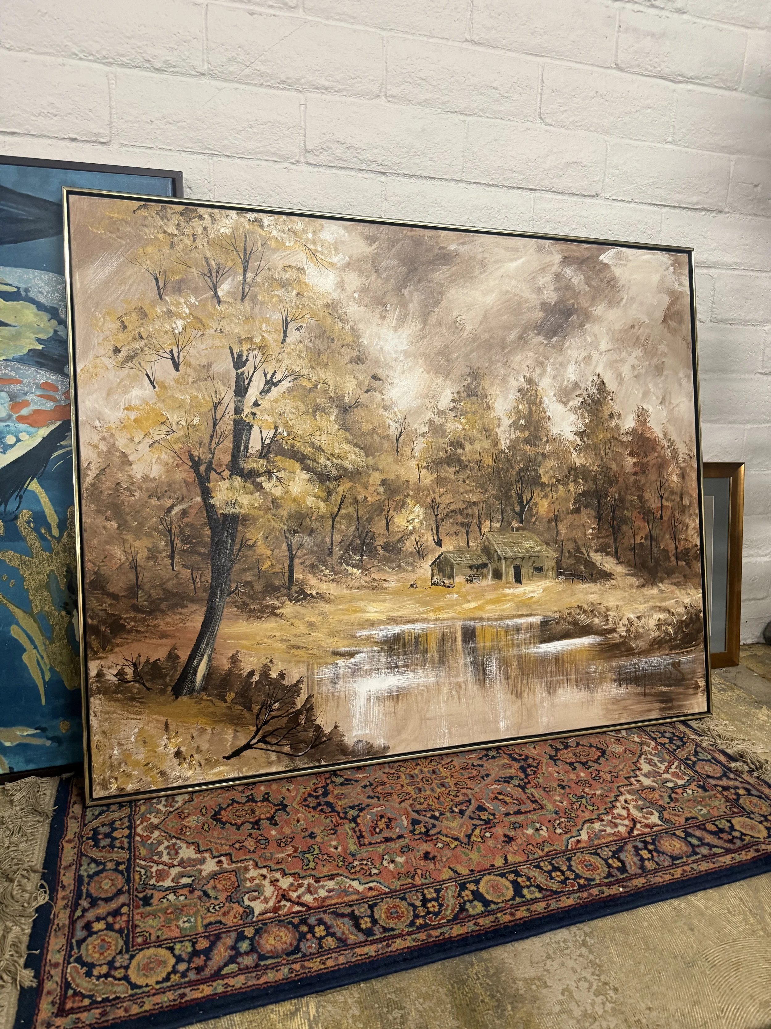 Huge Vintage Oil on Canvas painting: $115