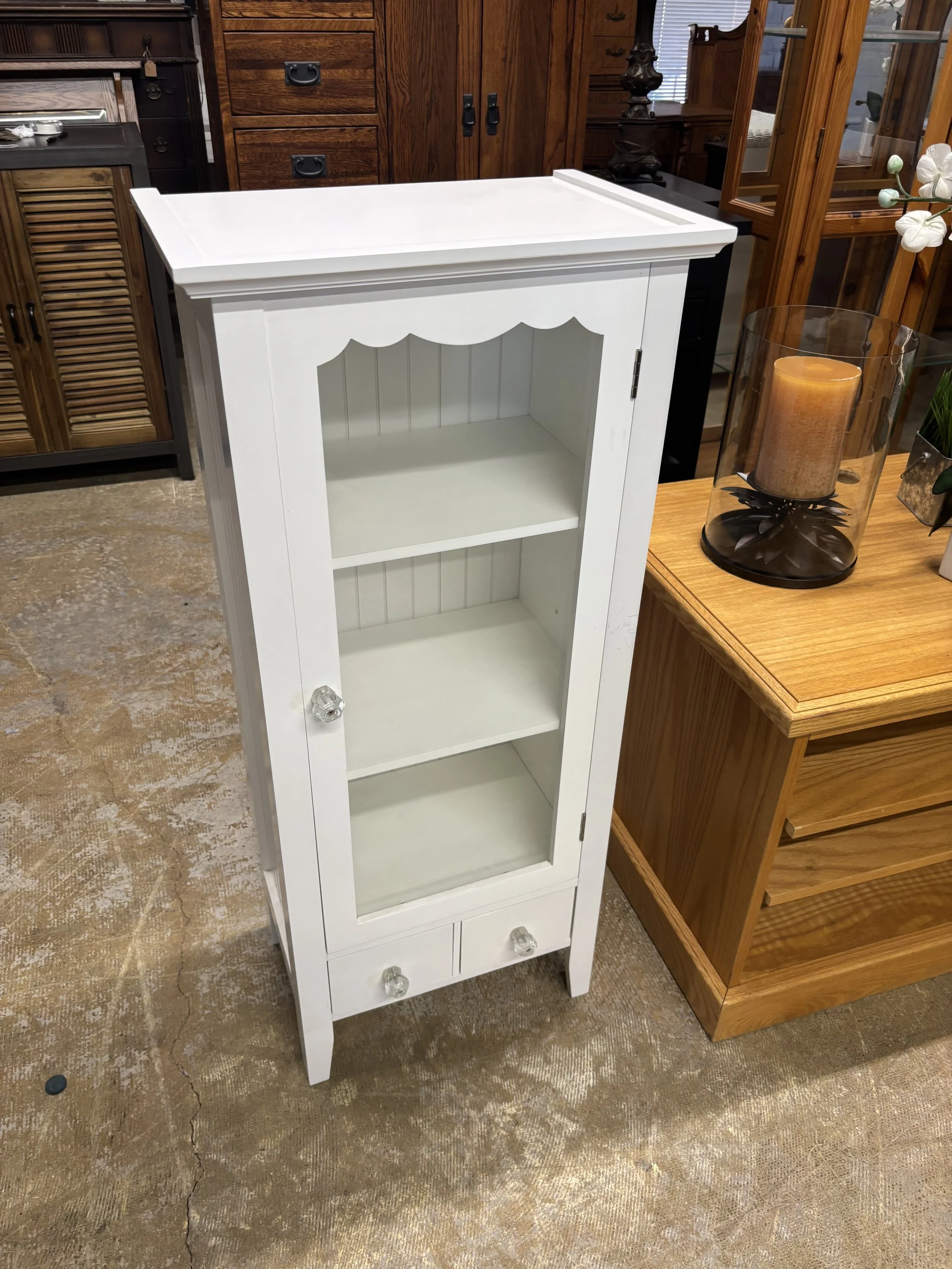 White bathroom cabinet: $50