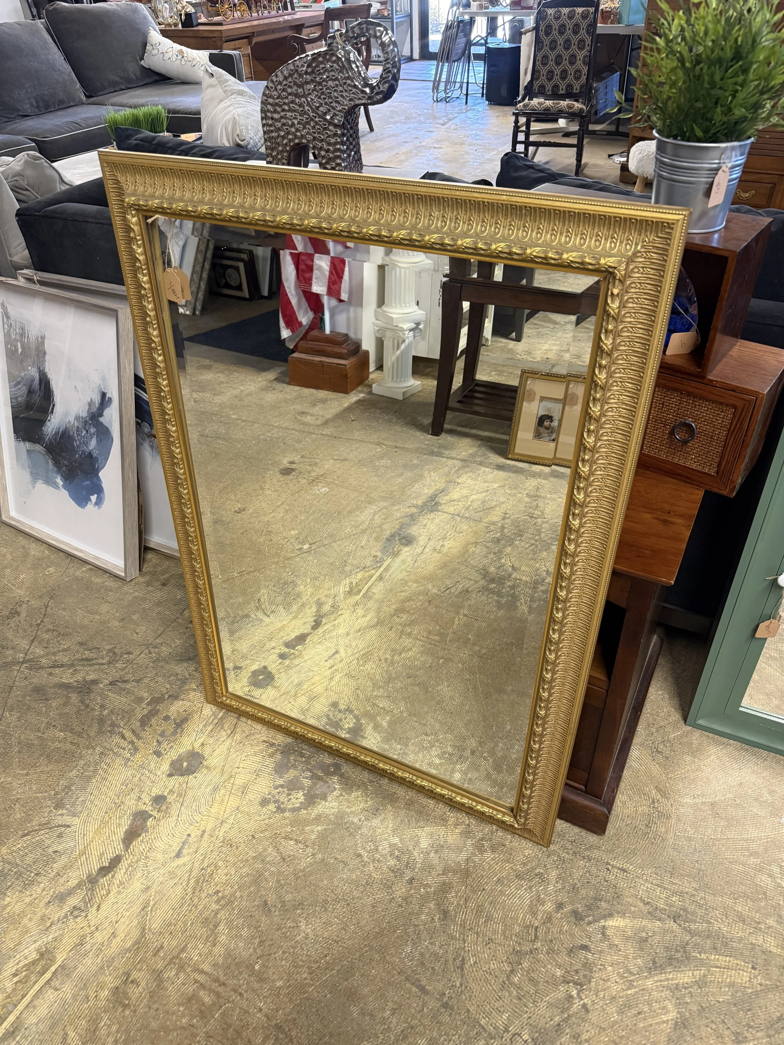Beveled Gold Mirror: $30