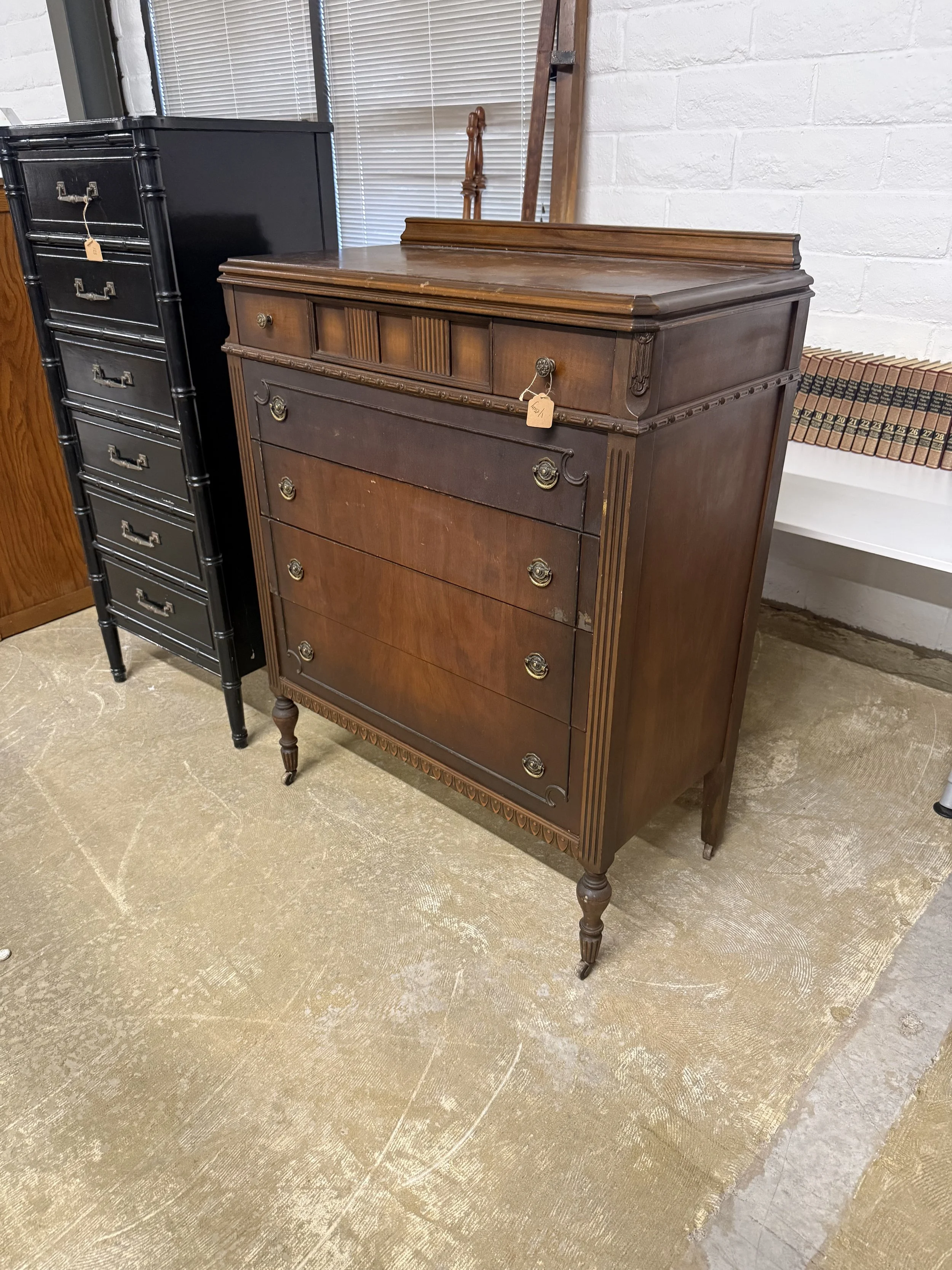 1930’s Era Dresser on Wooden Casters: $140