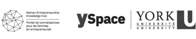 Logos for GreenCentre Canada, Women Entrepreneurship Knowledge Hub, ySpace, and York University.