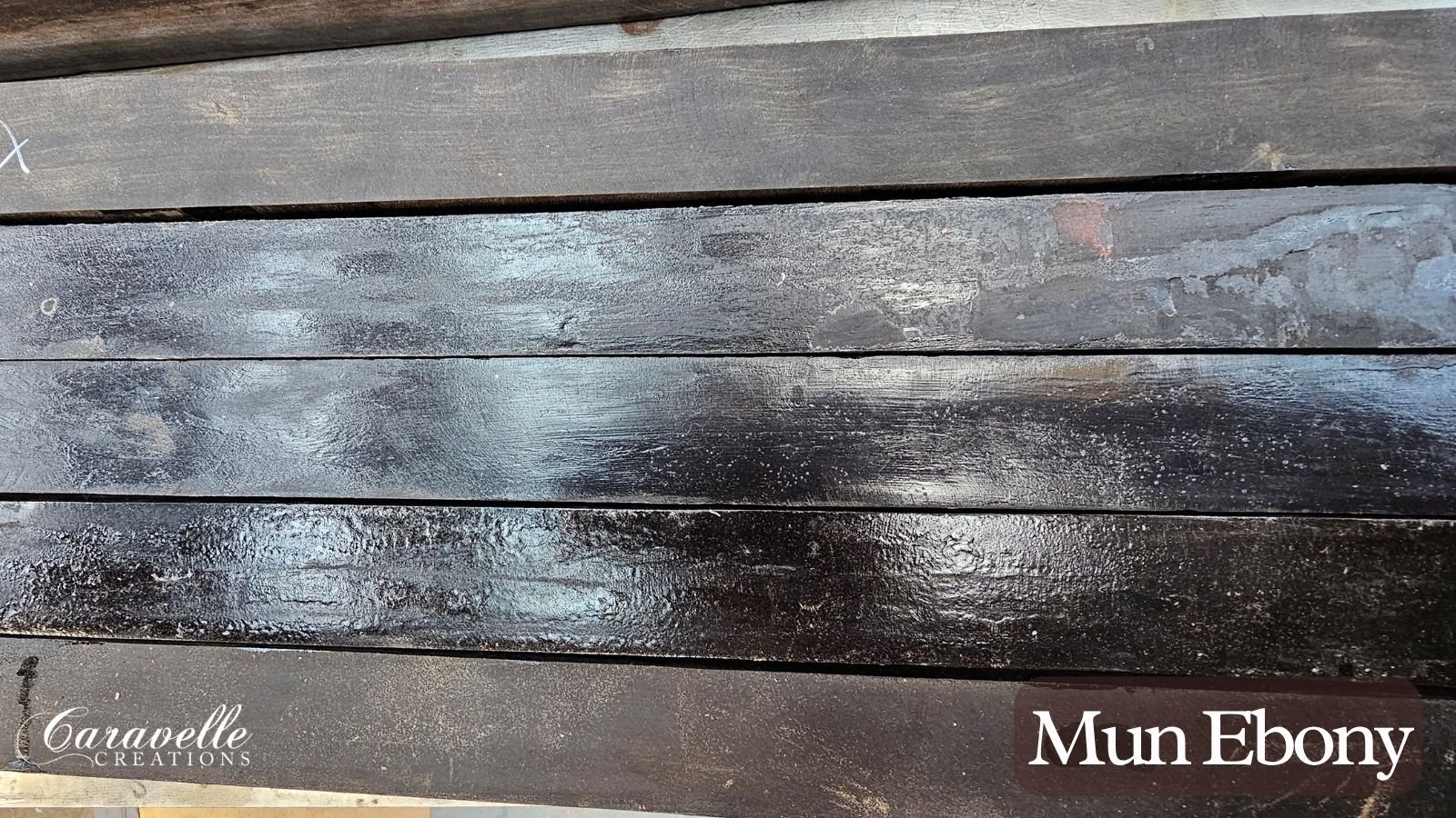 Mun Ebony wood raw planks for use in cane making