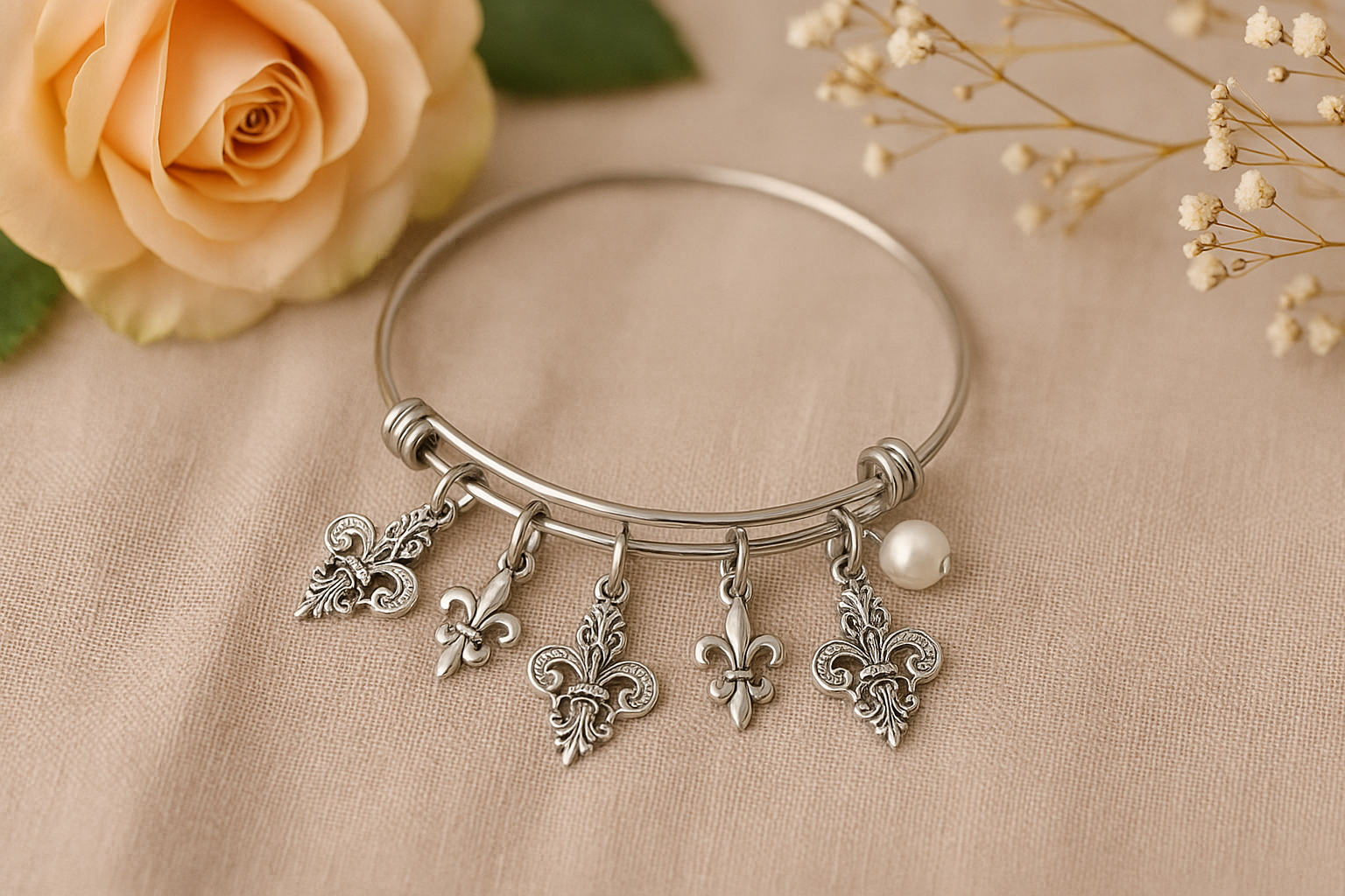 Fleur De Lis Pearl Bracelet Pretty Background ChatGPT.png