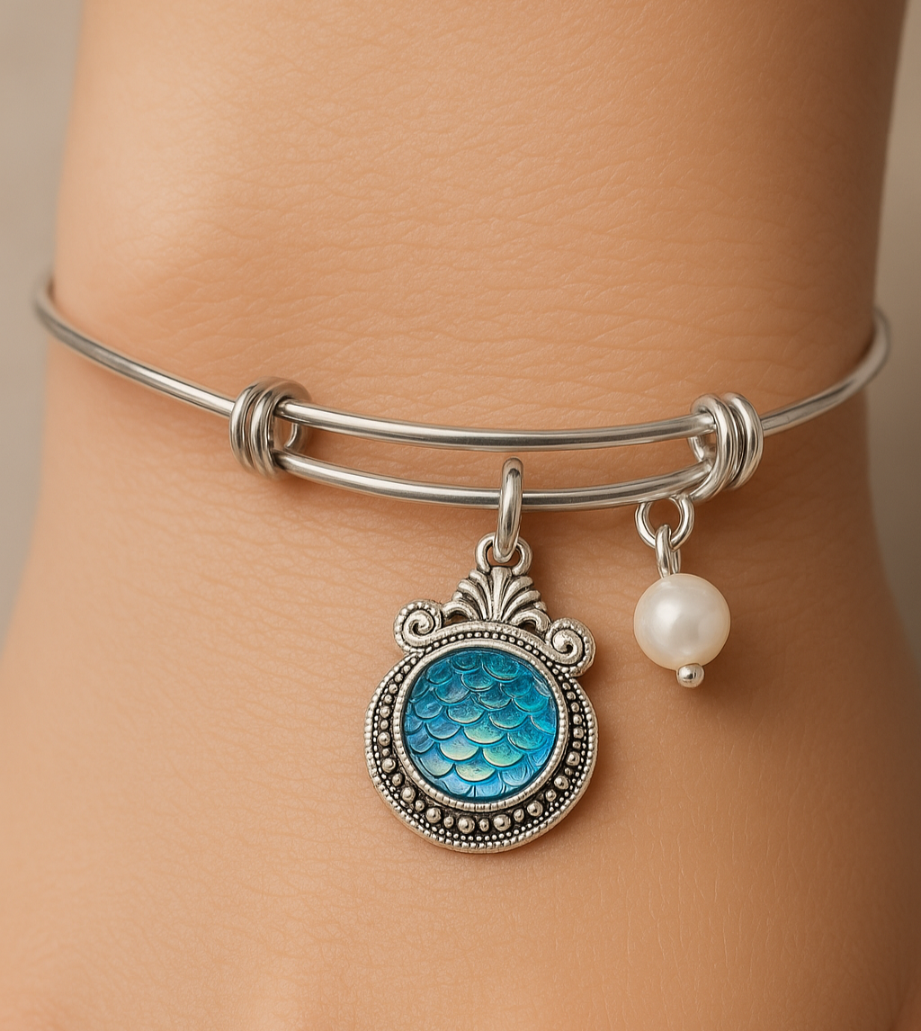 Mermaid Fin Semiprecious Handmade Bracelet