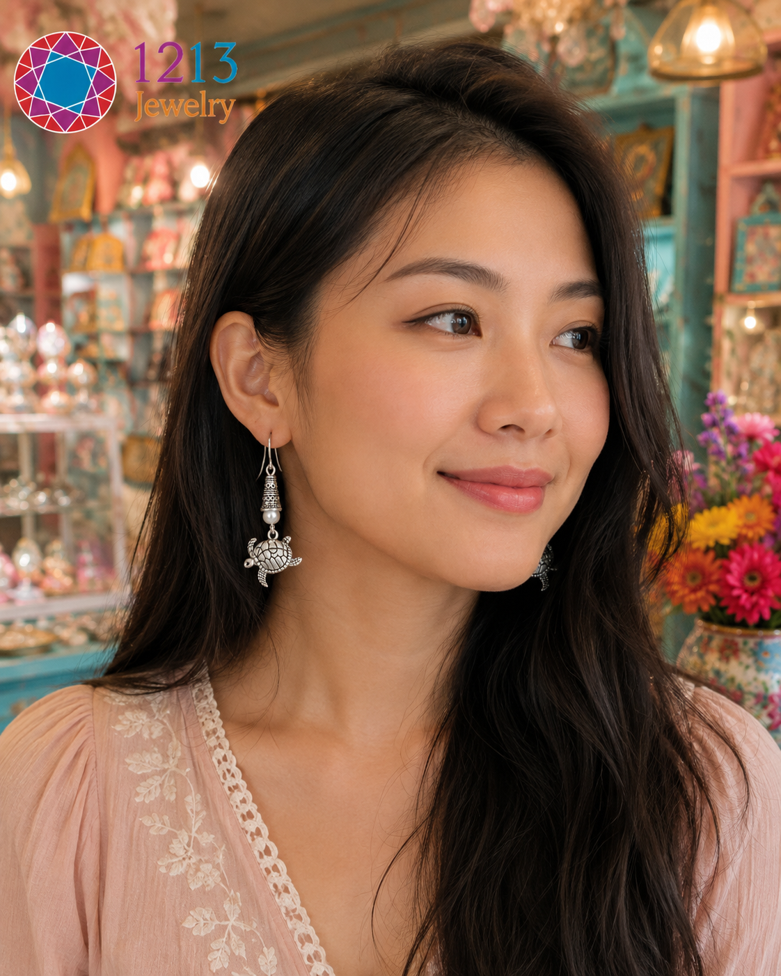 Turtle Earrings Asian Model ChatGPT.png