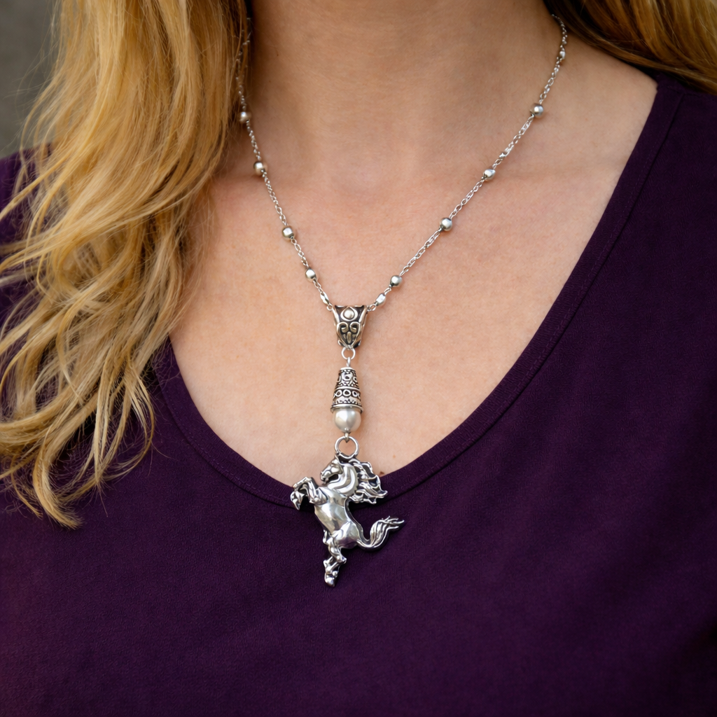 Horse Necklace Model Purple Top ChatGPT.png