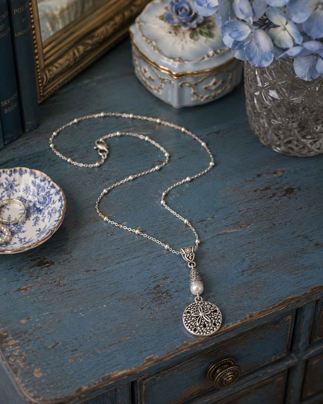 Sand Dollar Necklace Dresser Blue ChatGPT.png