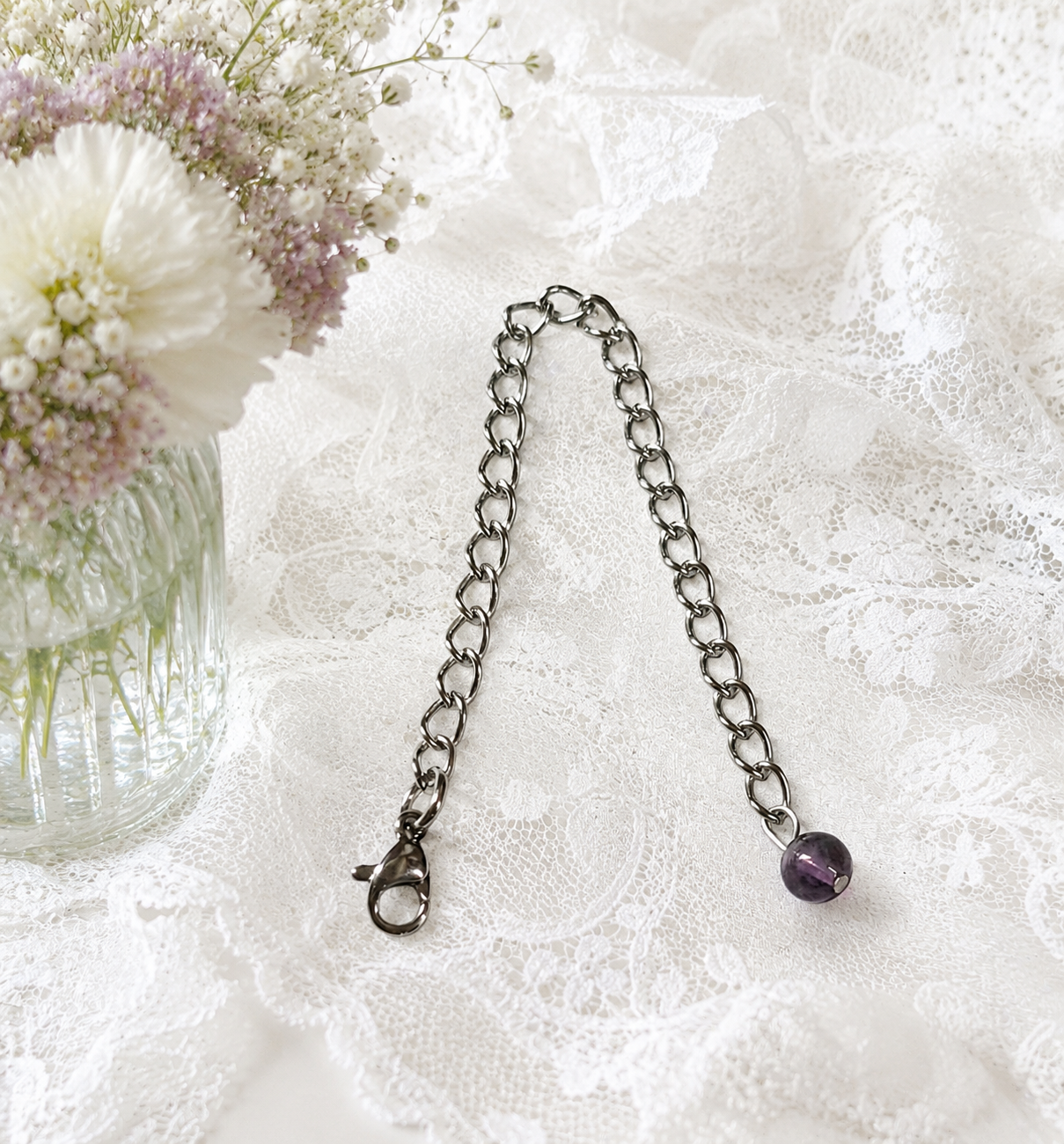 Amethyst Extender Chain White Lace ChatGPT.png