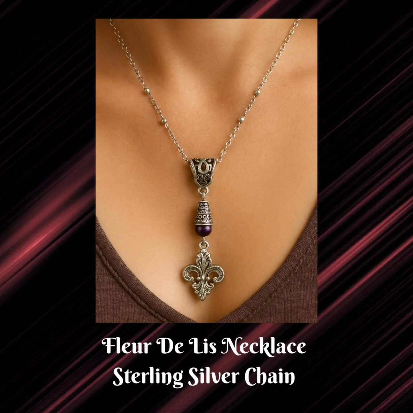 💎 Artist Created! Fleur De Lis Necklace on a Sterling Silver Chain!

🛍5⭐️Shops in Bio
Also sold in Museums!

"Designing jewelry is my way of bringing Love &amp; Joy to your world!"
 Peshah, Artist, Author, Podcaster
  www.1213jewelry.com 