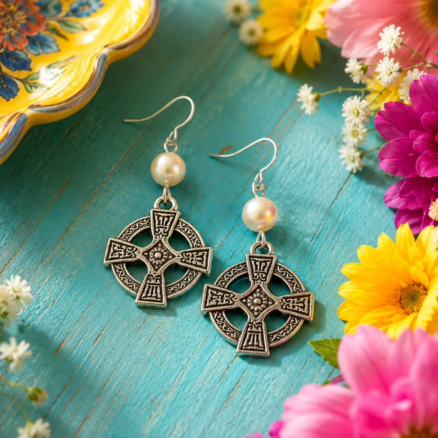 For the world traveler, handcrafted Celtic cross pearl earrings.

$28
5-Star Rated Etsy, Amazon &amp; 1213jewelry.com 

#worldtraveler #beyourself #Celticross #scotland #celticcrossearrings