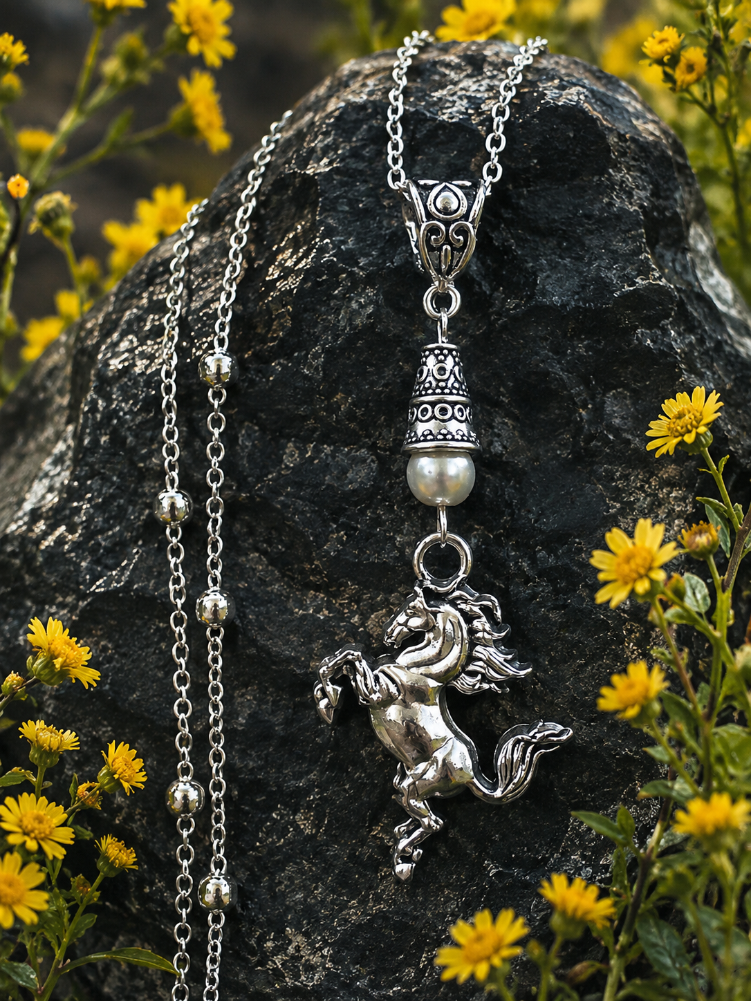Horse Necklace Black Rock ChatGPT.png