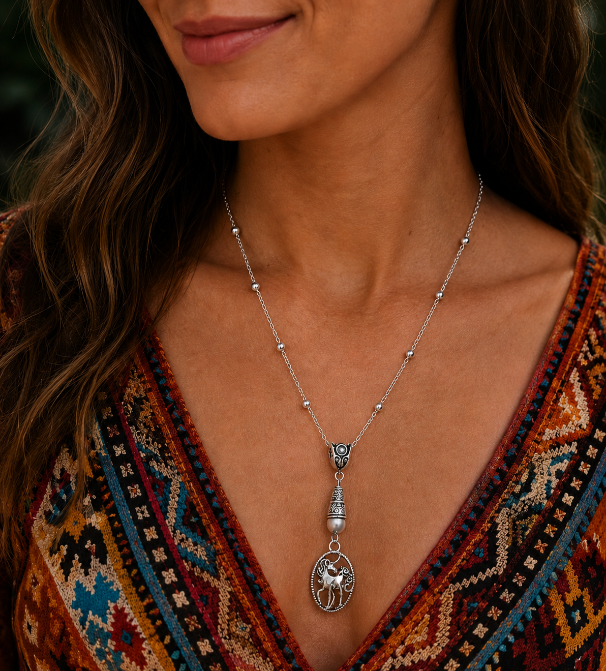 Unicorn Necklace Colorful Model ChatGPT.png
