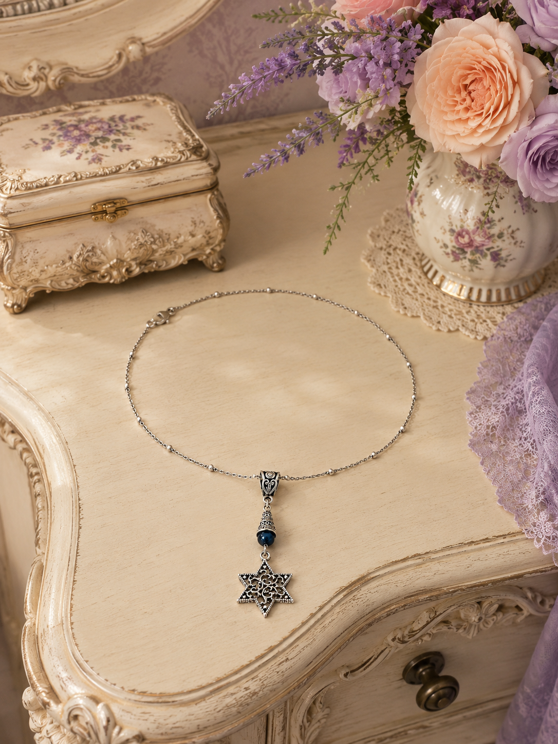 Star Of David Blue Filigree Necklace Victorian ChatGPT.png