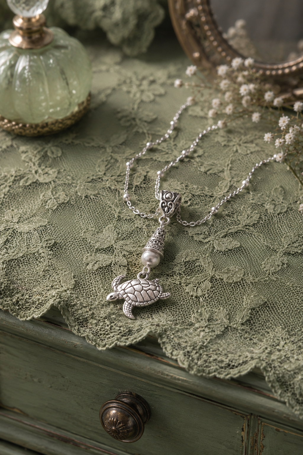 Turtle Necklace Lace Dresser ChatGPT.png
