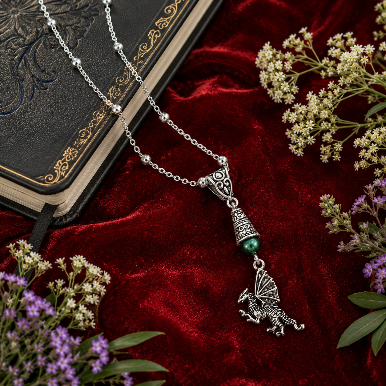 Dragon Necklace Green Velvet ChatGPT.png