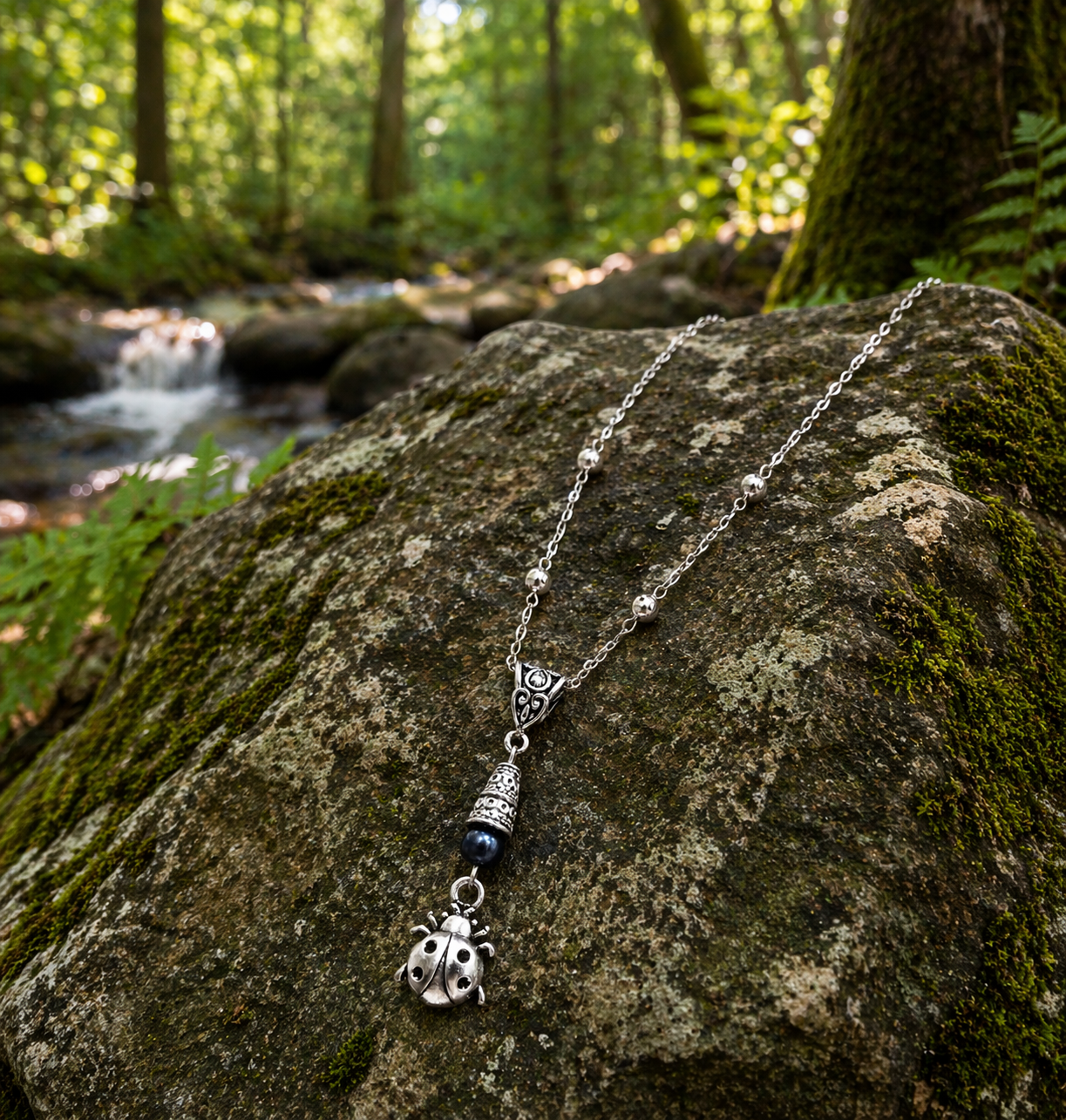 Ladybug Necklace Outdoors ChatGPT.png