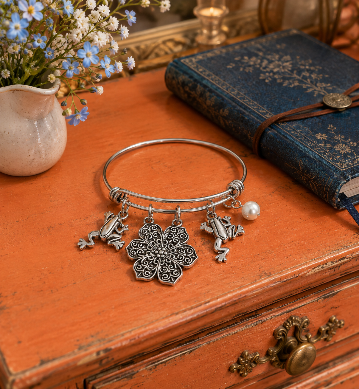 Frog Pearl Bracelet Orange Dresser ChatGPT.png