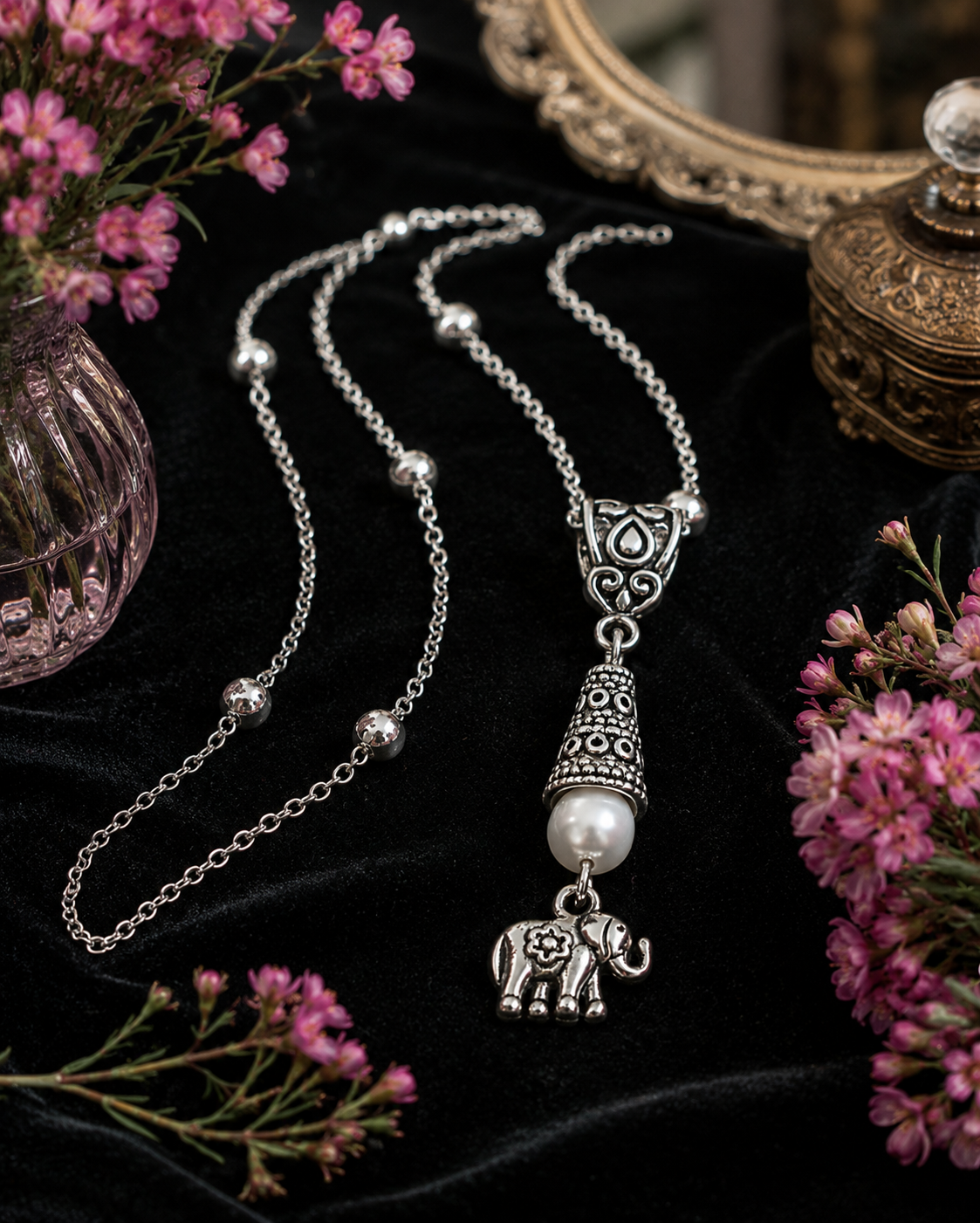 Elephant Necklace Black Velvet ChatGPT.png
