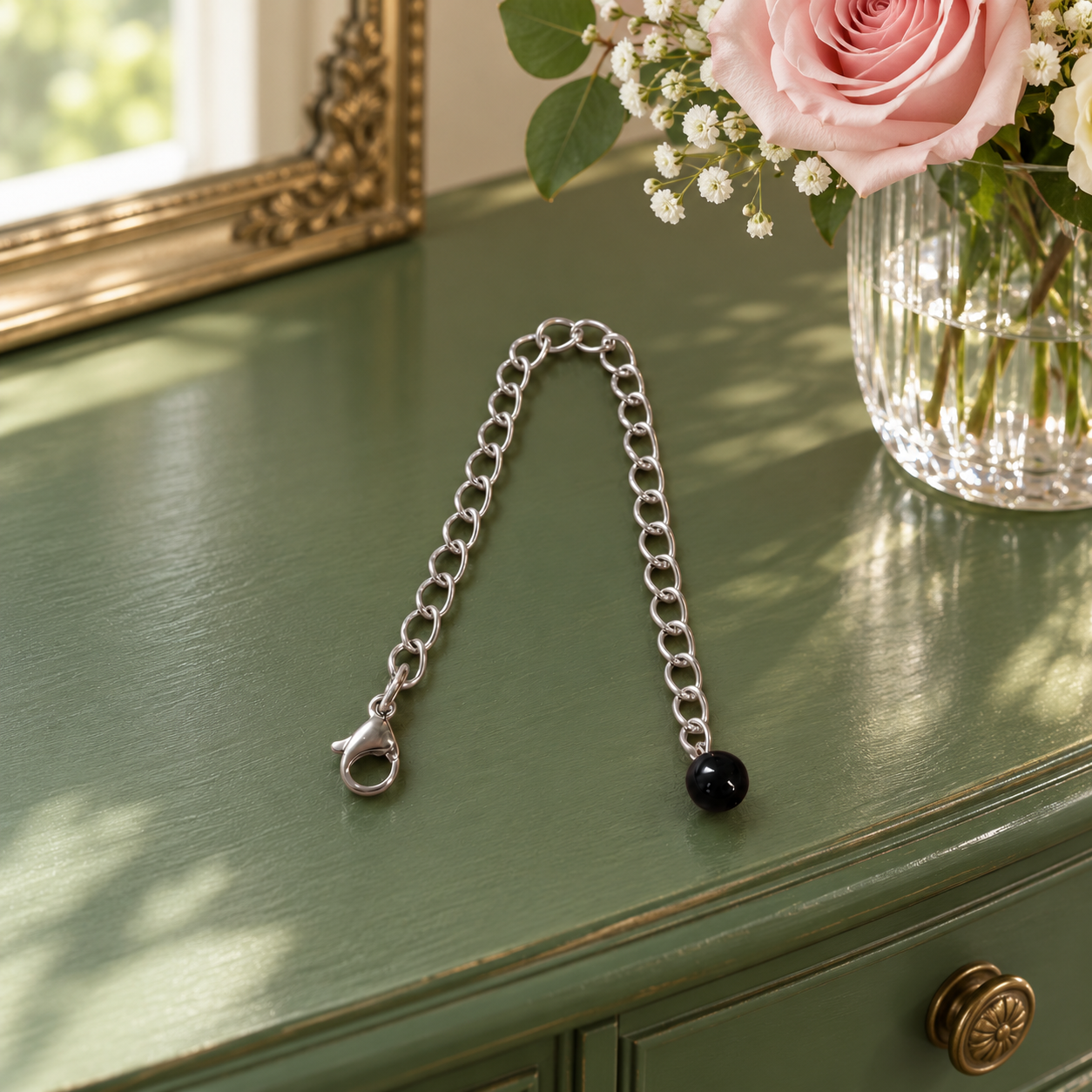 Onyx Handmade Necklace Extender Chain