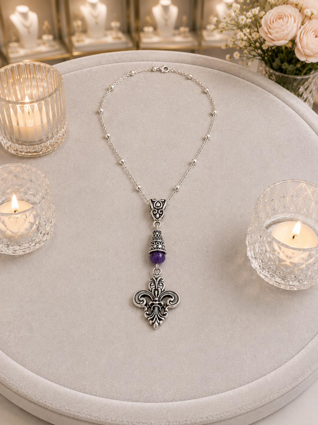 Fleur De Lis Necklace Purple Up.png