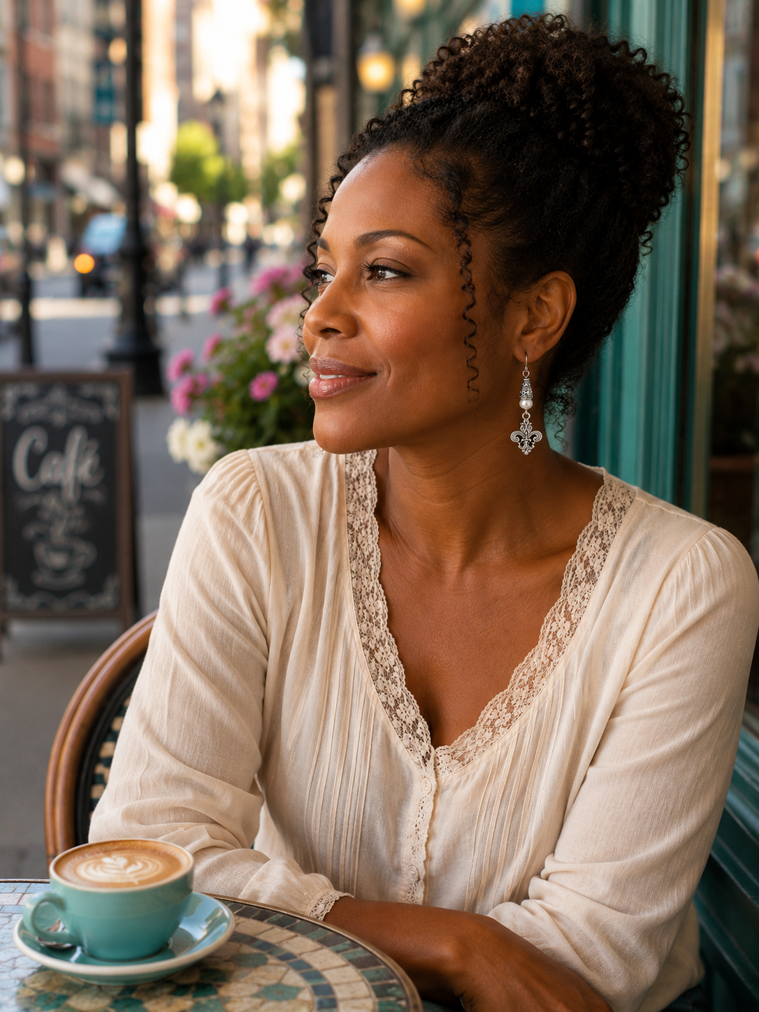 Fleur De Lis Earrings White Accent Cafe ChatGPT.png