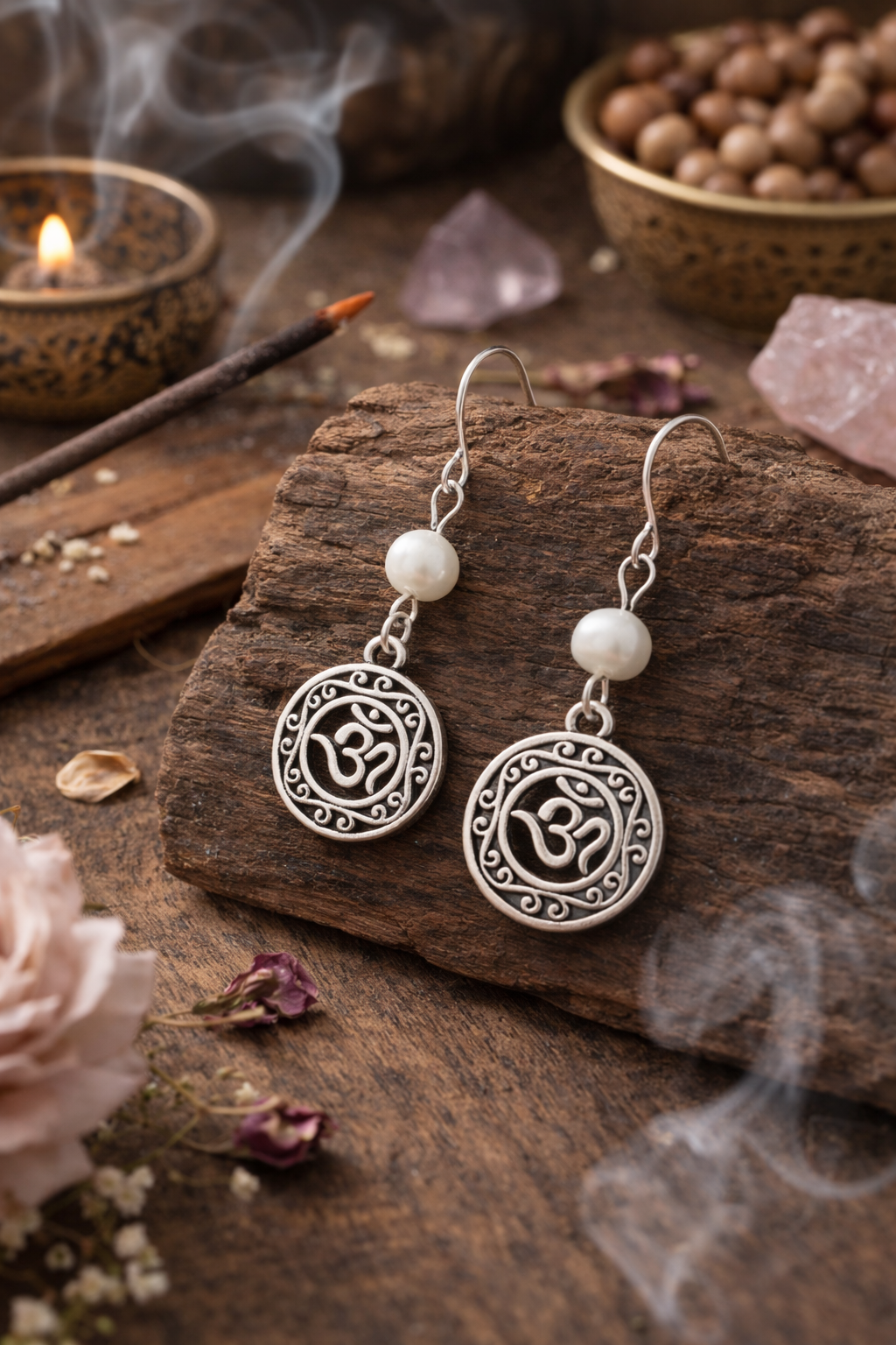 Om Perl Earrings Incense ChatGPT.png