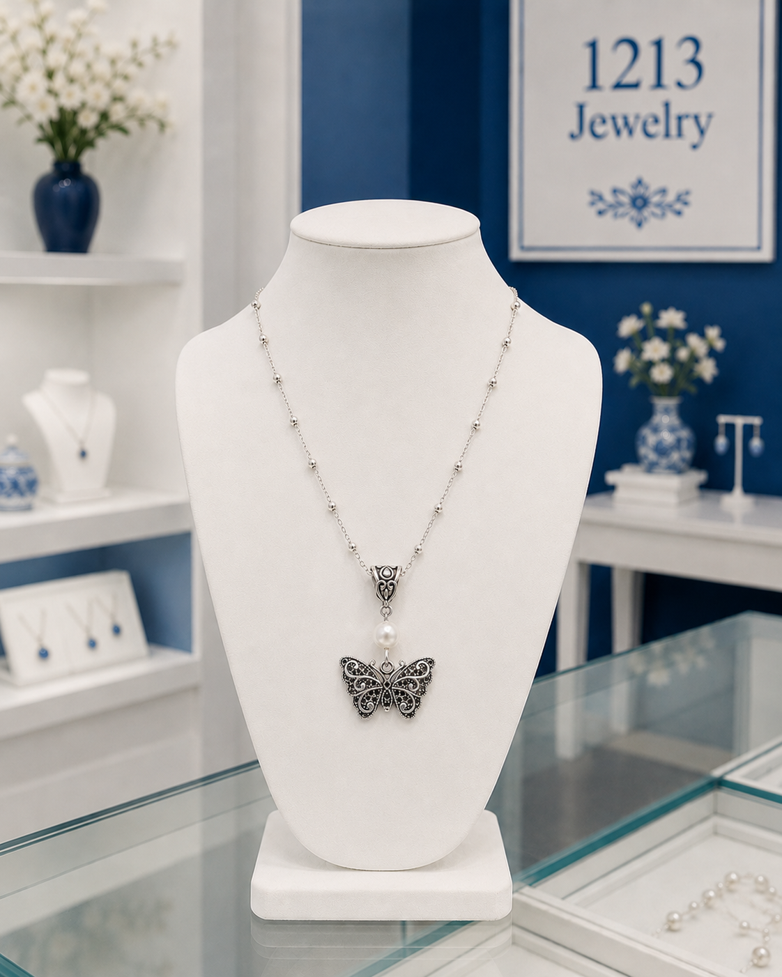 Butterfly Pearl Necklace Jewelry Shop ChatGPt.png