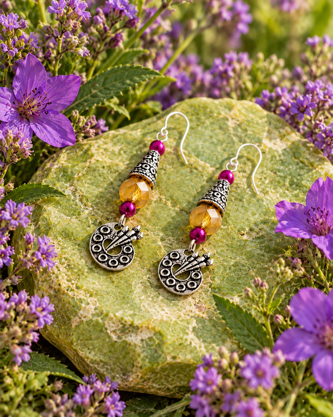 Help An Art Museum - Artist Palette Handmade Earrings - Supports Walter Anderson Museum Of Art