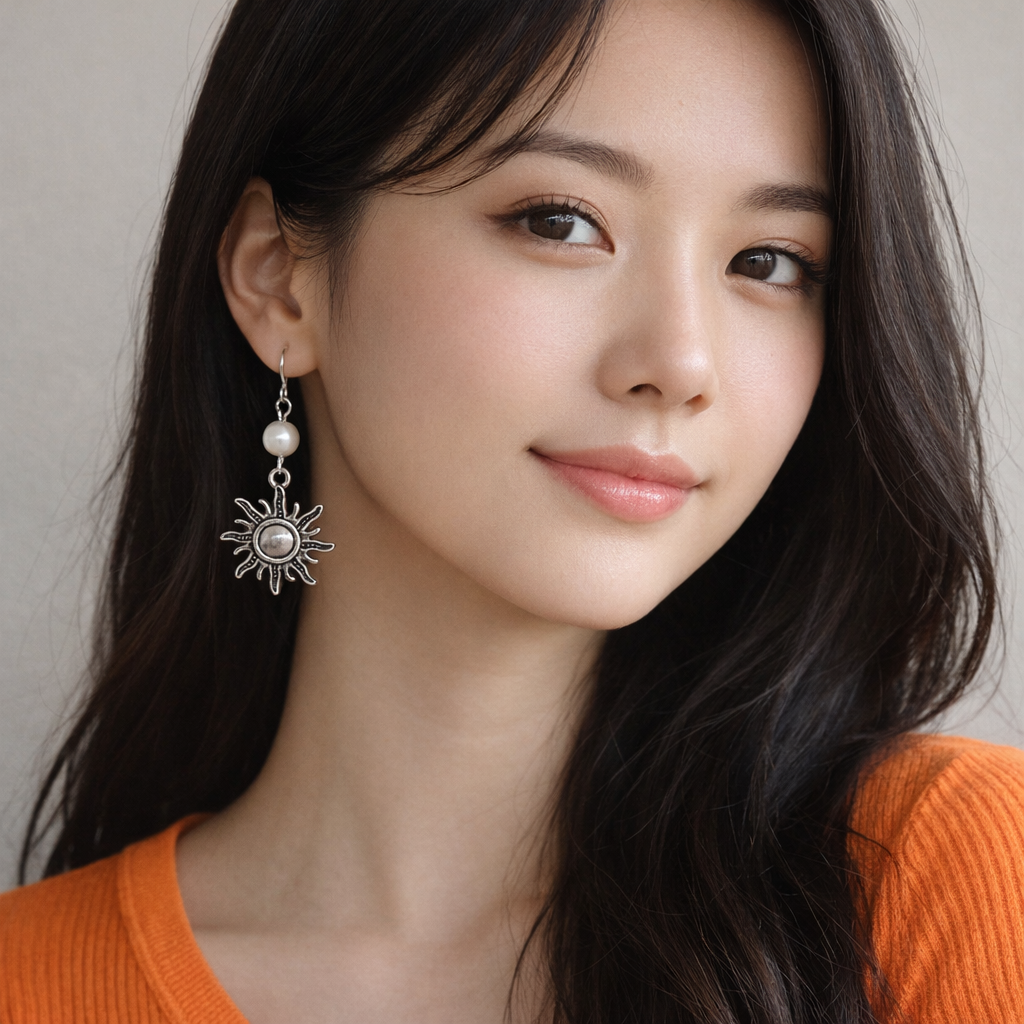 Sun Pearl Handmade Earrings