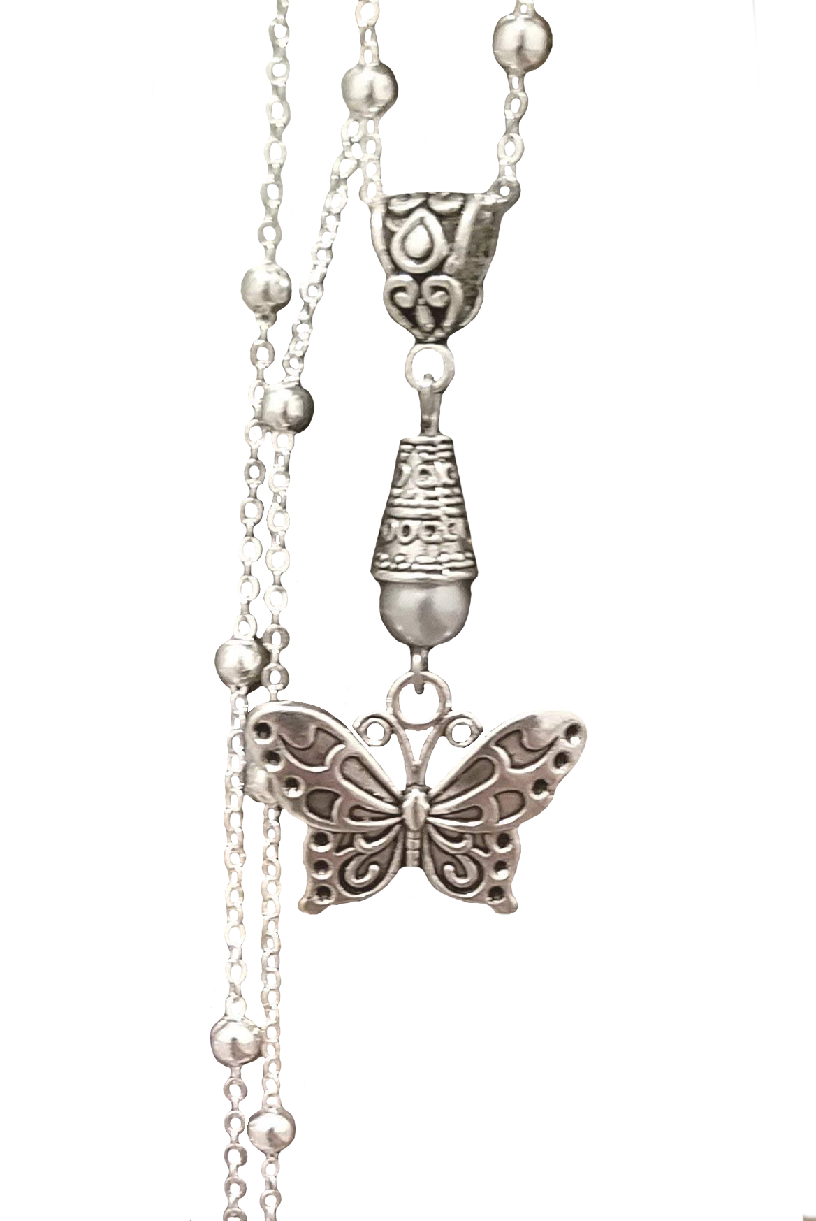 Gray Original Butterfly Necklace Close Gray Accent.png