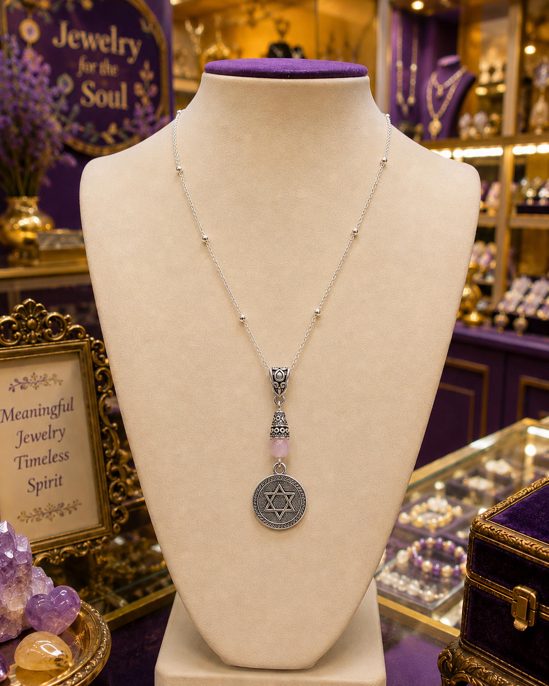 Star Of David Rose Quartz Necklace Shop ChatGPT.png