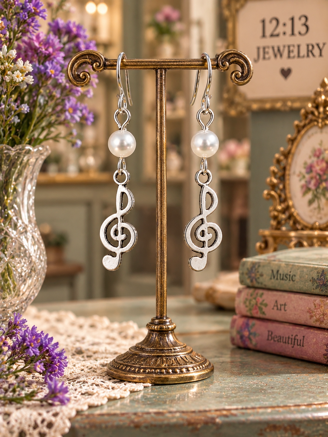 G Clef Pearl Earrings Vintage Shop ChatGPT.png