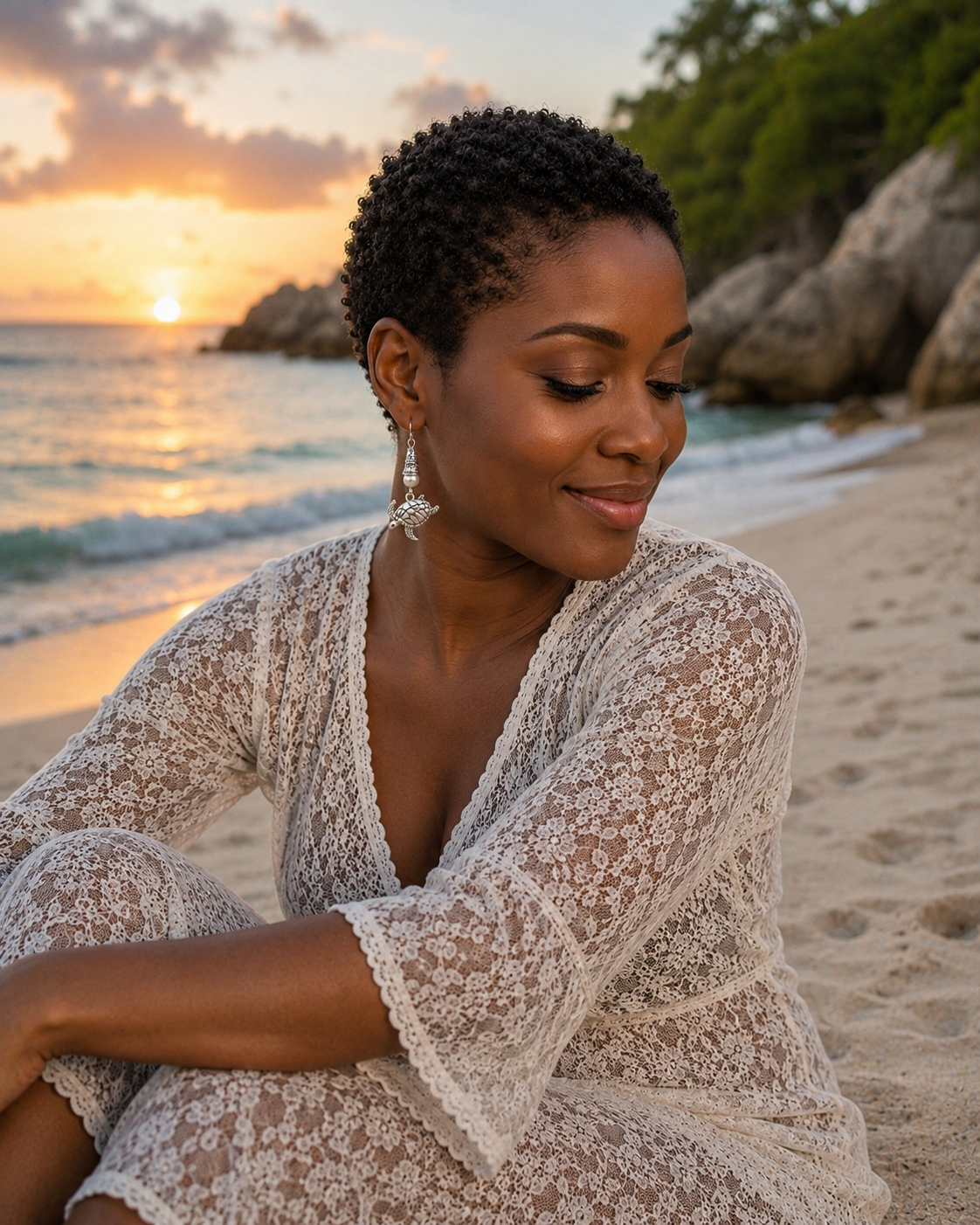 Turtle Earrings Woman Beach ChatGPT.png