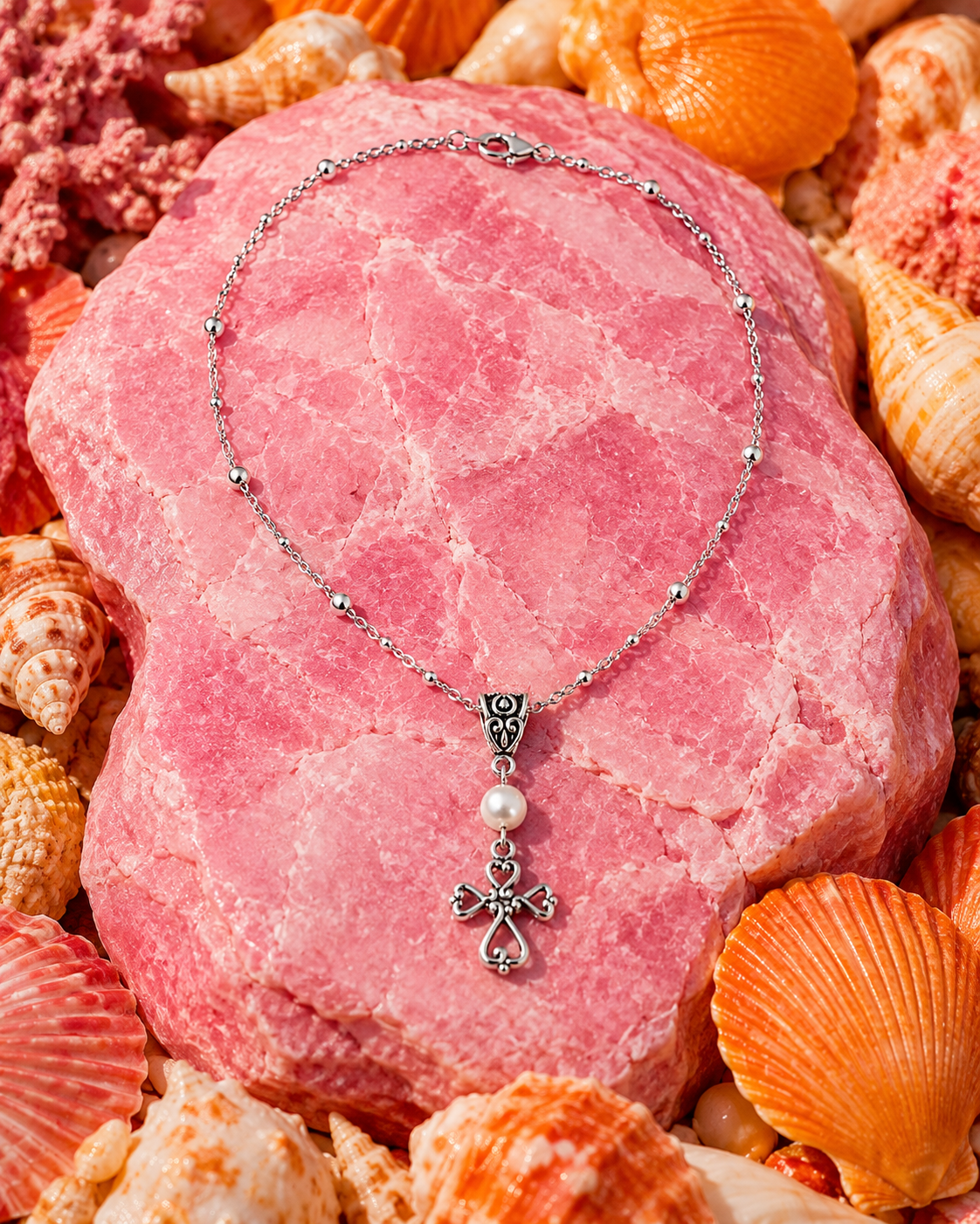 Cross Pearl Necklace Rock Shells ChatGPT.png