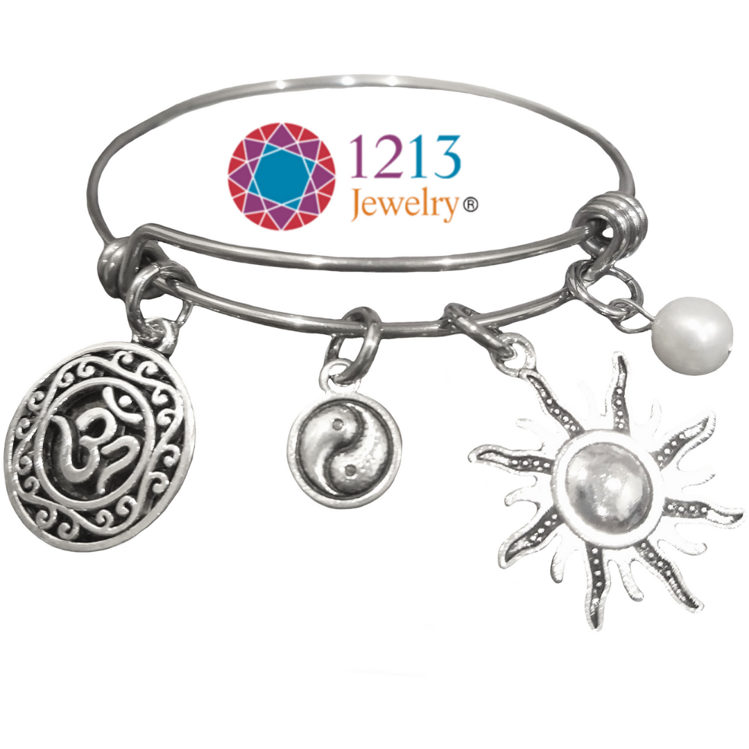Sun Om Yin Yang Pearl Logo Bracelet White Bracelet.png