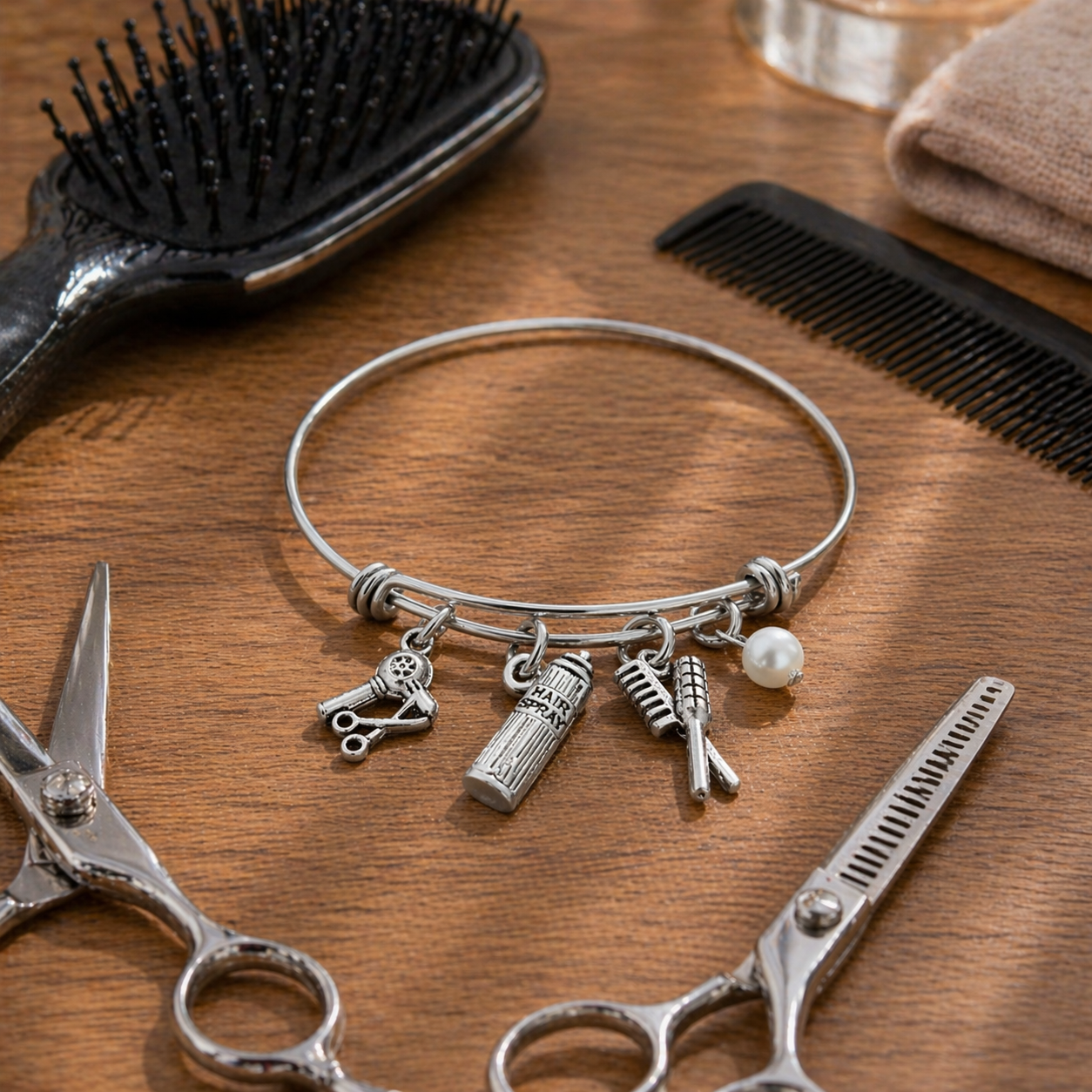 Beautician Pearl Bracelet Brown Table.png