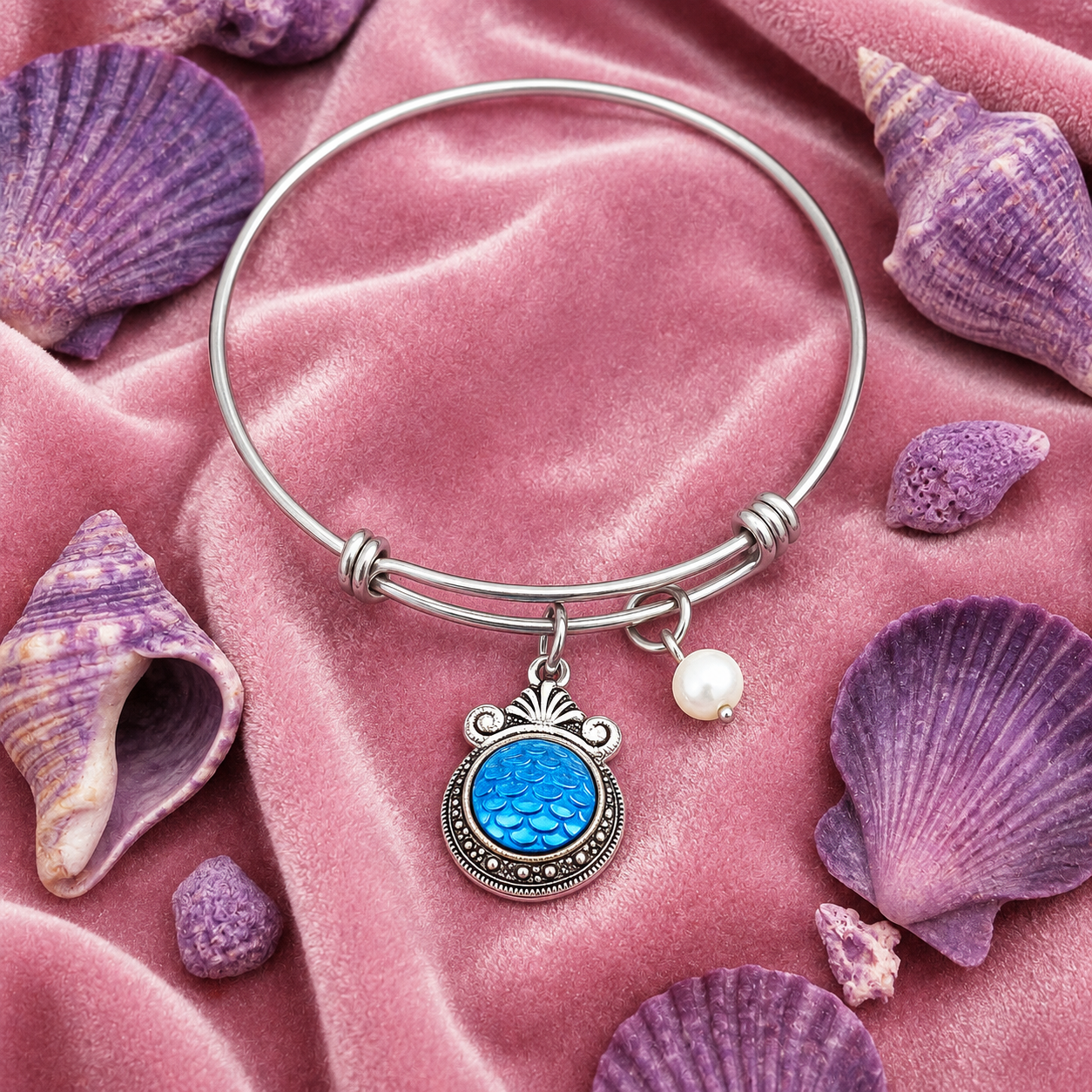 Mermaid Fin Semiprecious Handmade Bracelet