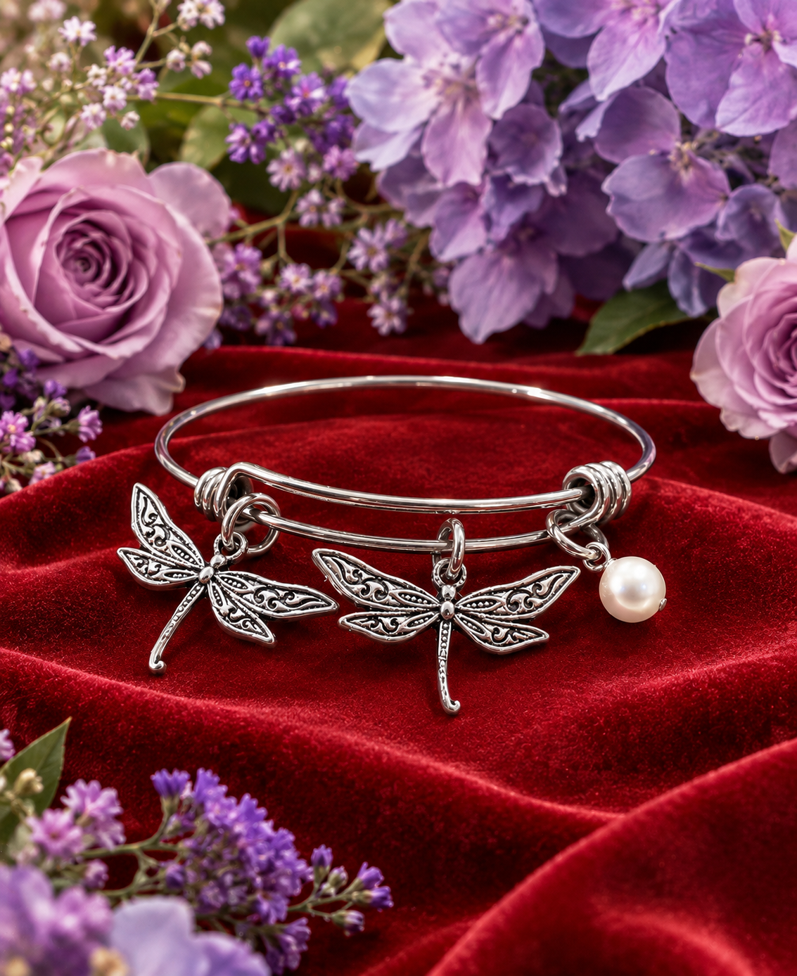 Dragonfly Semiprecious Handmade Bracelet
