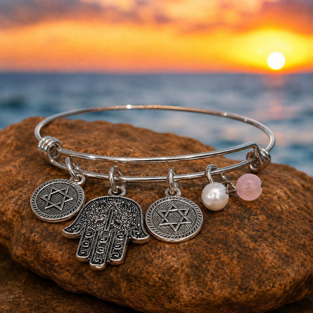 Hamsa Star Of David Pearl Rose Quartz Bracelet Ocean.png